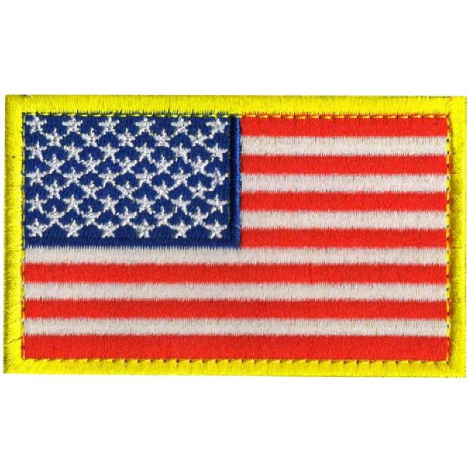 Bandera de EUA Parche para Ropa MXUSA-001-6 1 Parche USAFlag 8x5cm Bandera Rojo Táctico Militar Bordado con Velcro, FlagUS01