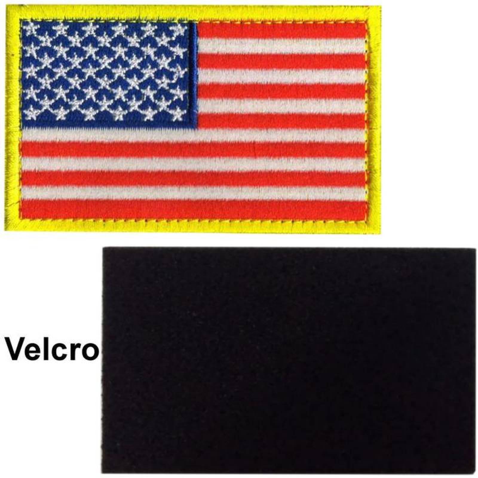 Bandera de EUA Parche para Ropa MXUSA-001-6 1 Parche USAFlag 8x5cm Bandera Rojo Táctico Militar Bordado con Velcro, FlagUS01