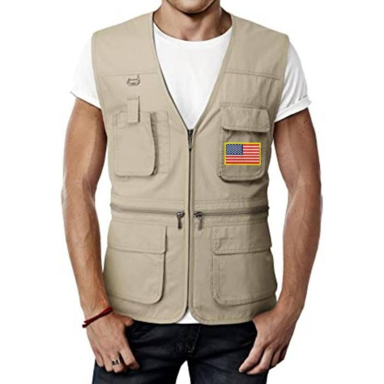 Bandera de EUA Parche para Ropa MXUSA-001-6 1 Parche USAFlag 8x5cm Bandera Rojo Táctico Militar Bordado con Velcro, FlagUS01