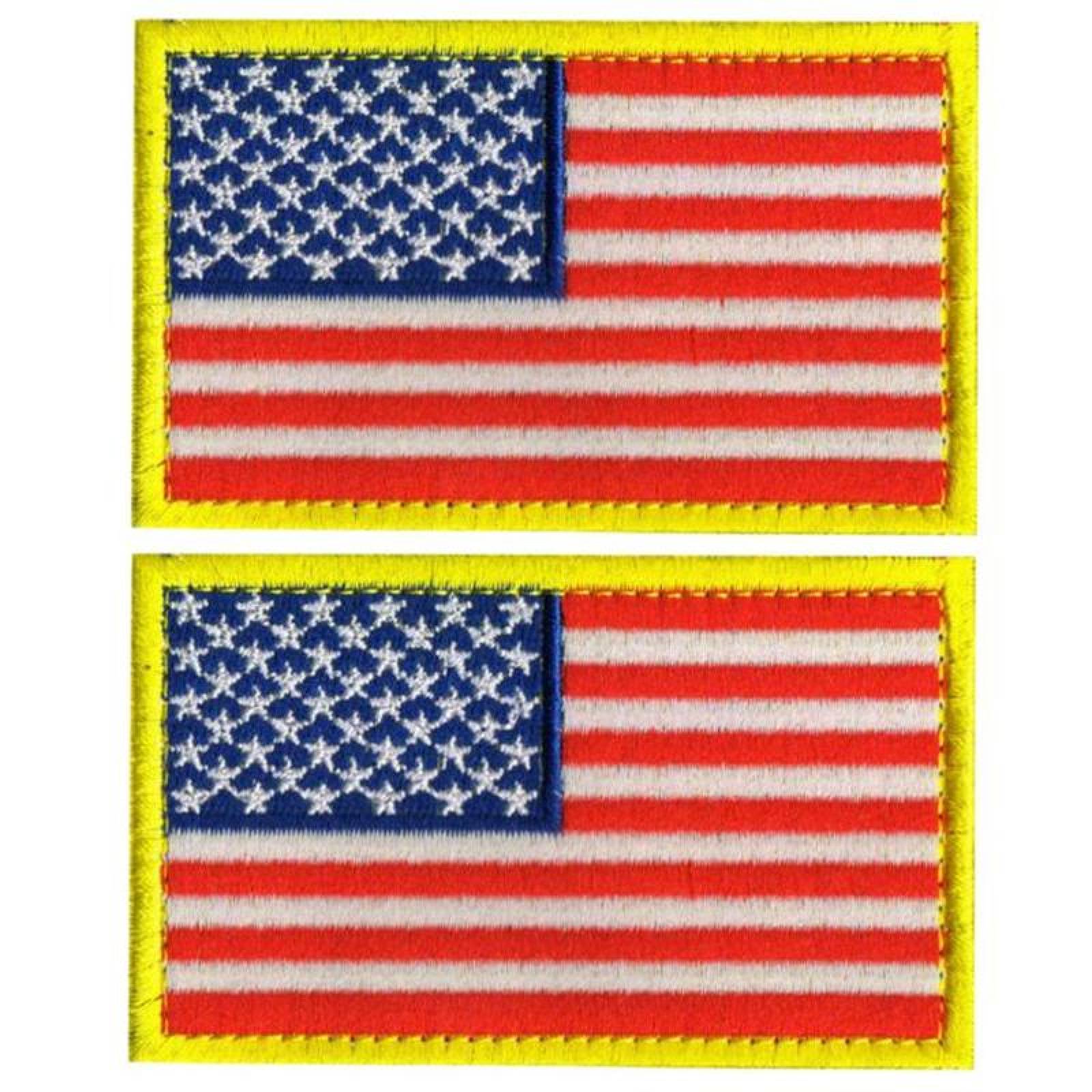 Parche Bandera de EUA para Pantalón MXUSA-002-5 2 Parches USAFlag 8x5cm Bandera Rojo Táctico Militar Bordado con Velcro, FlagUS01