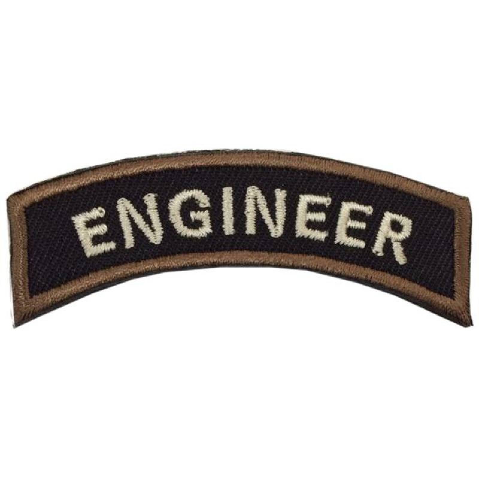Parche Bordado Táctico Militar MXUSE-001-5 1 Parche USEngineer Insignia de Perro Alfa 7x2cm Negro Táctico Militar Bordado con Velcro, TacticWords02