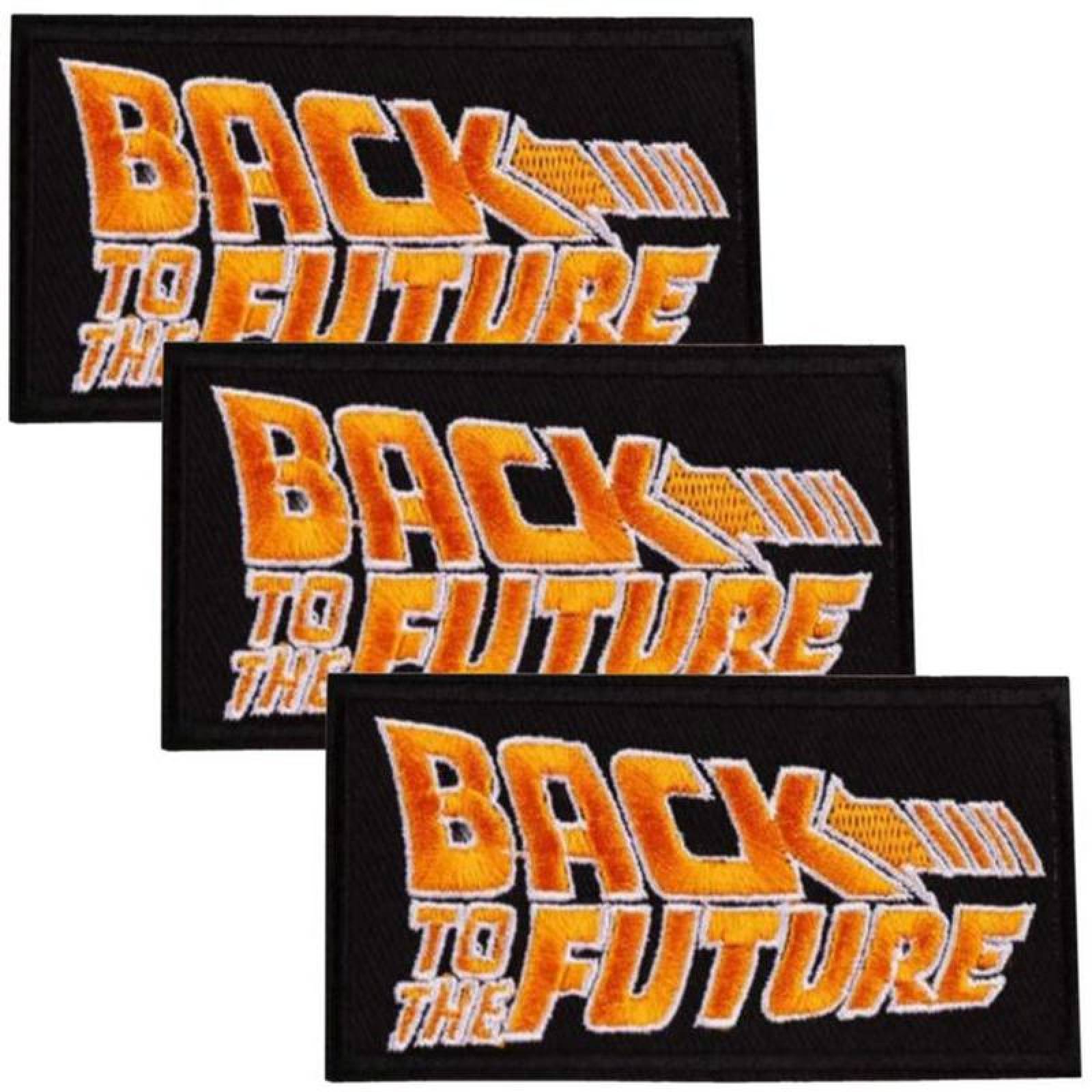 Parches de Volver al Futuro Bordado MXBKF-003-5 3 Parches Back to the Future 10x5cm Negronaranja Bordado Adhesivo para Planchar, Movie01