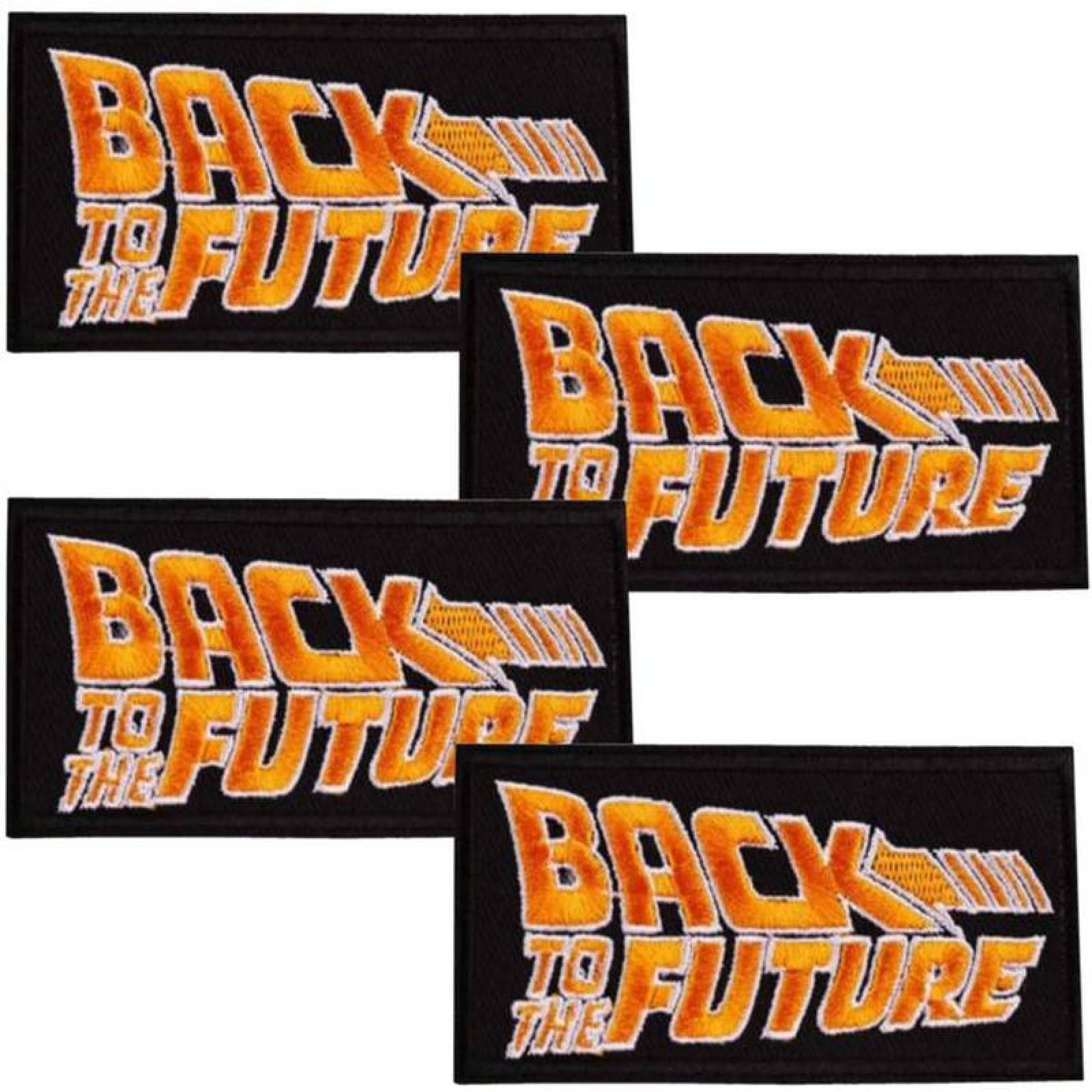 Parches para Chamarra Decorativo MXBKF-004-4 4 Parches Back to the Future 10x5cm Negronaranja Bordado Adhesivo para Planchar, Movie01