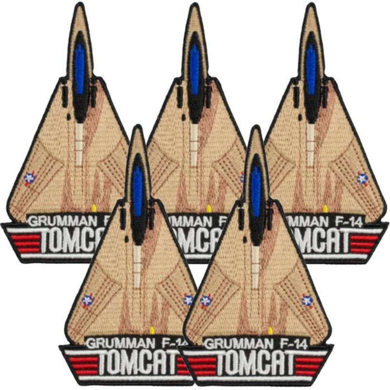 Parche Termoadhesivo MXGMC-005-2 5 Parches F-14Grumman Tomcat 6,4x10,5cm BeigeBlanco Bordado Adhesivo para Planchar, JetFighter02