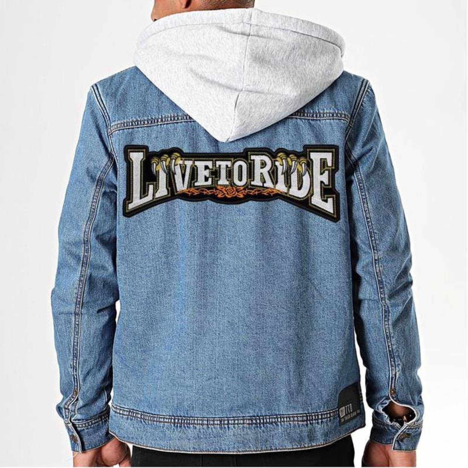 Parches de Livetoride para Chamarra MXLTE-009-2 4 Parches LiveToRide 32x11cm Amarillo Bordado Adhesivo para Planchar, Motorcyle