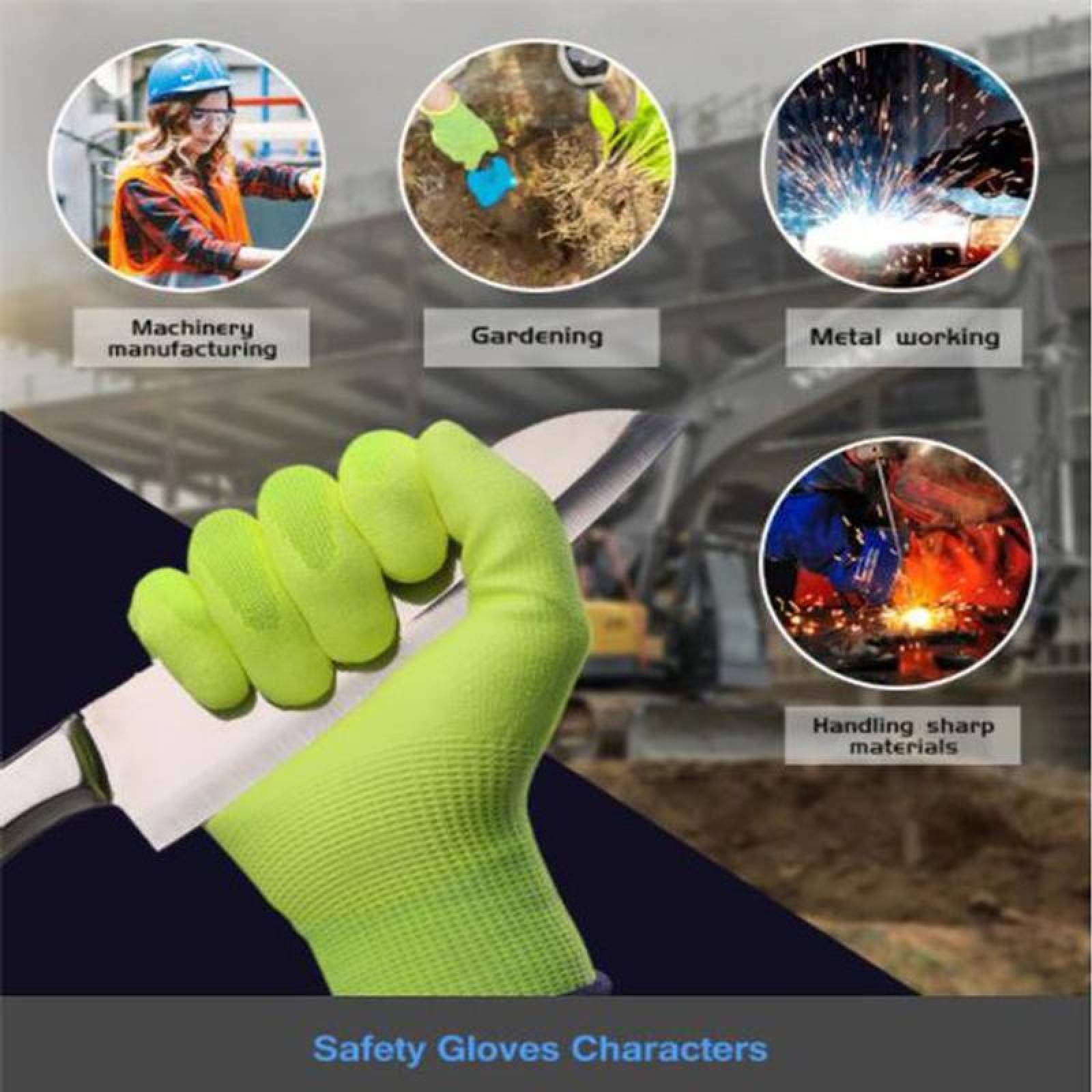 Anti corté Guantes Resistentes , MXGSL-005-4, 1 Par, Amarillo, XLL, Poliuretano, HPPE,, GlovesUltra