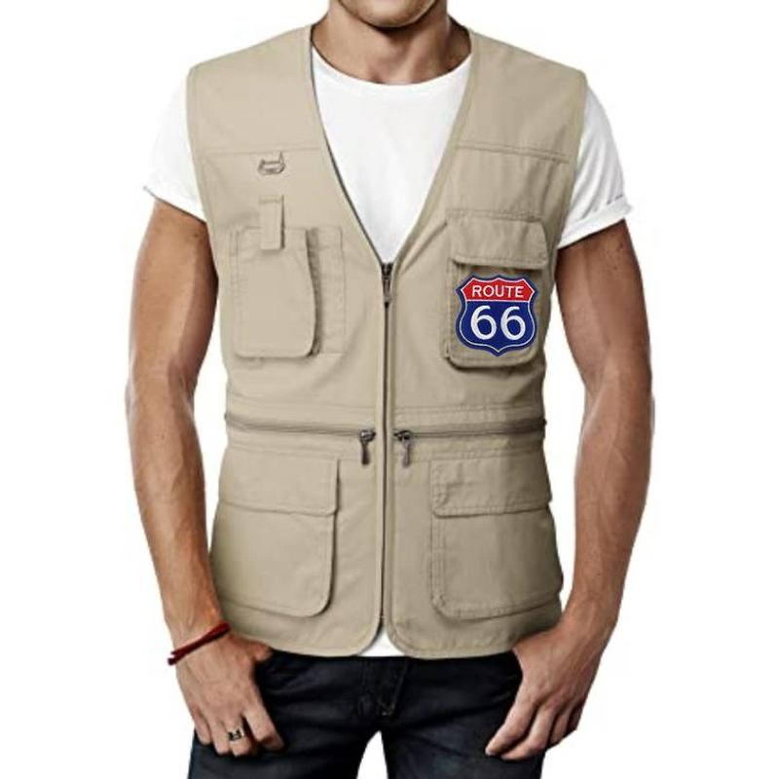 Adhesivo Retro Biker para Chalecos MXRTS-013-2 3 Parches Route66 8x6cm Blanco Motociclista Bordado Adhesivo para Planchar, Route01