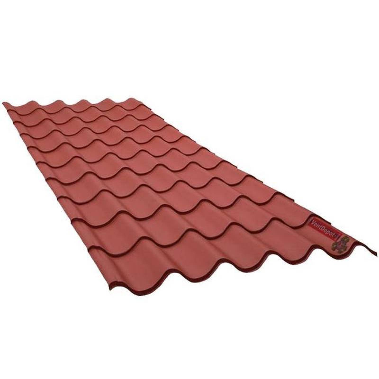 Tejas de Metal Galvanizado Pintadas MXGTE-011-1 0,98x6,10m Calibre 26 Galvateja Material Acero Acabado Rojo Peralte 4,31 cm 1Pza GalvaTejaPro