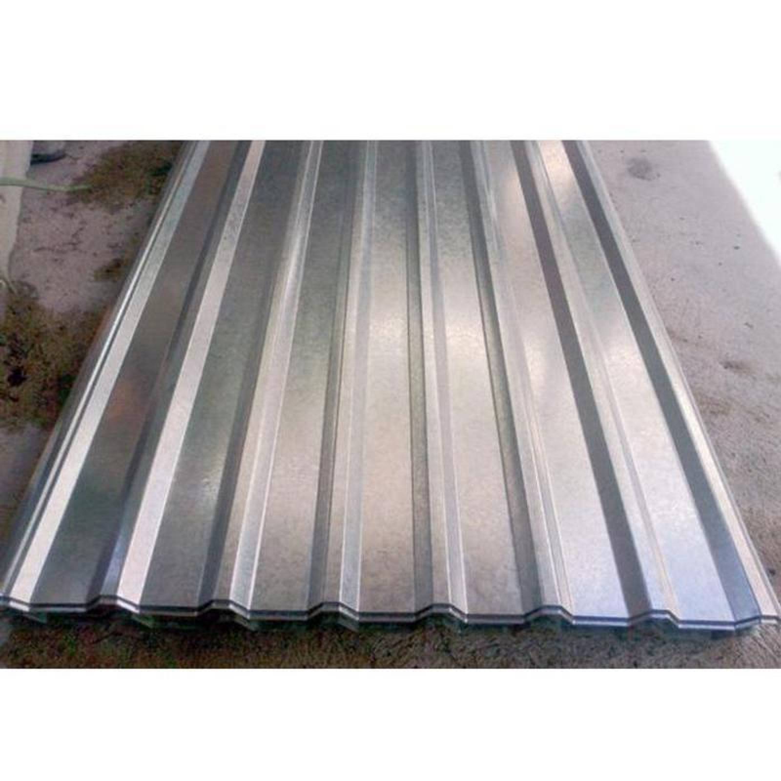 Lámina Metal Galvanizado MXGZR-020 1x1m Calibre 24 Perfil R-101 Material Galvanizado Color Gris Metálico Peralte 25mm 5Pzas R101- Galvanizado