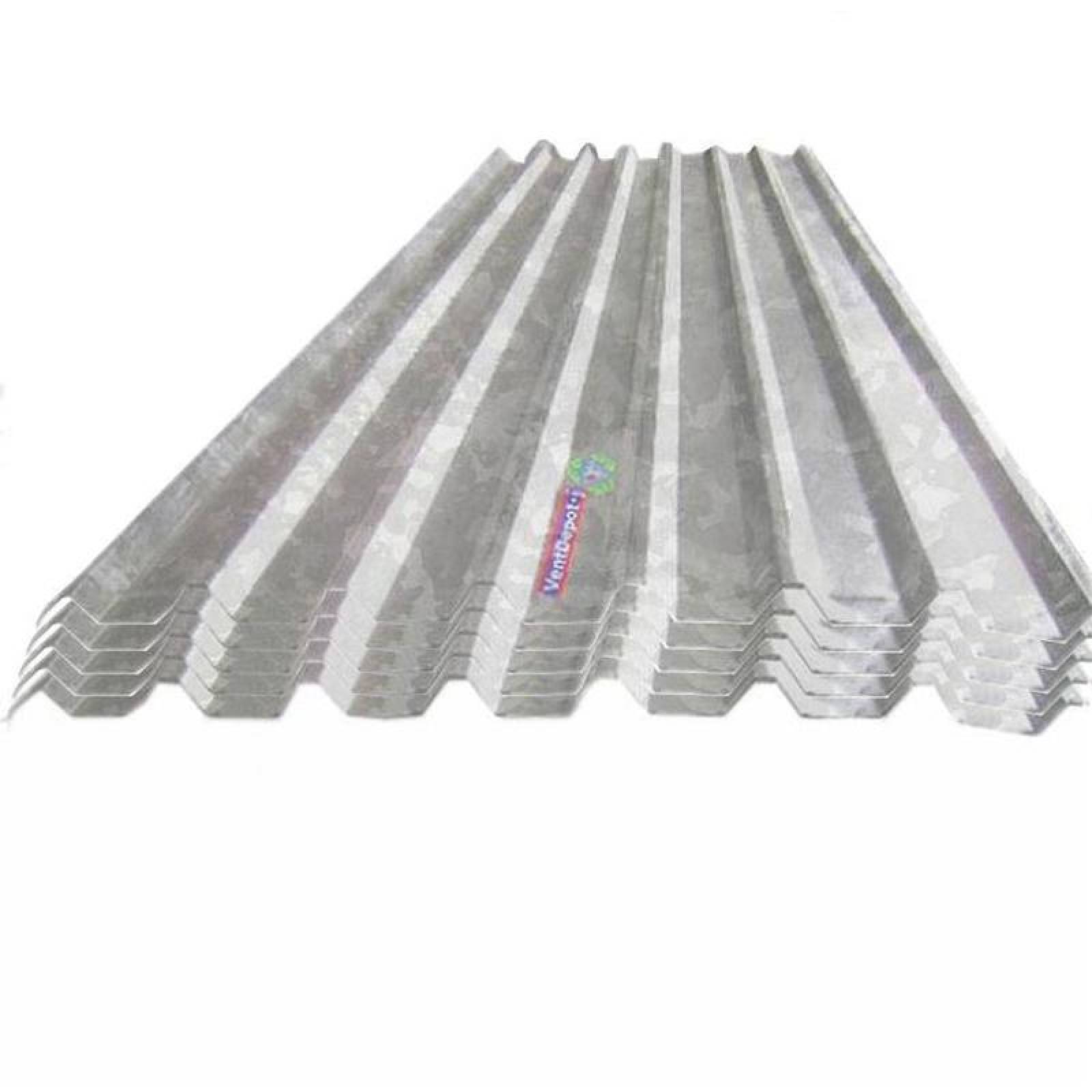 Lámina Perfil Trapezoidal MXGZR-038 1x1m Calibre 26 Perfil R-101 Material Galvanizado Color Gris Metálico Peralte 25mm 5Pzas R101- Galvanizado