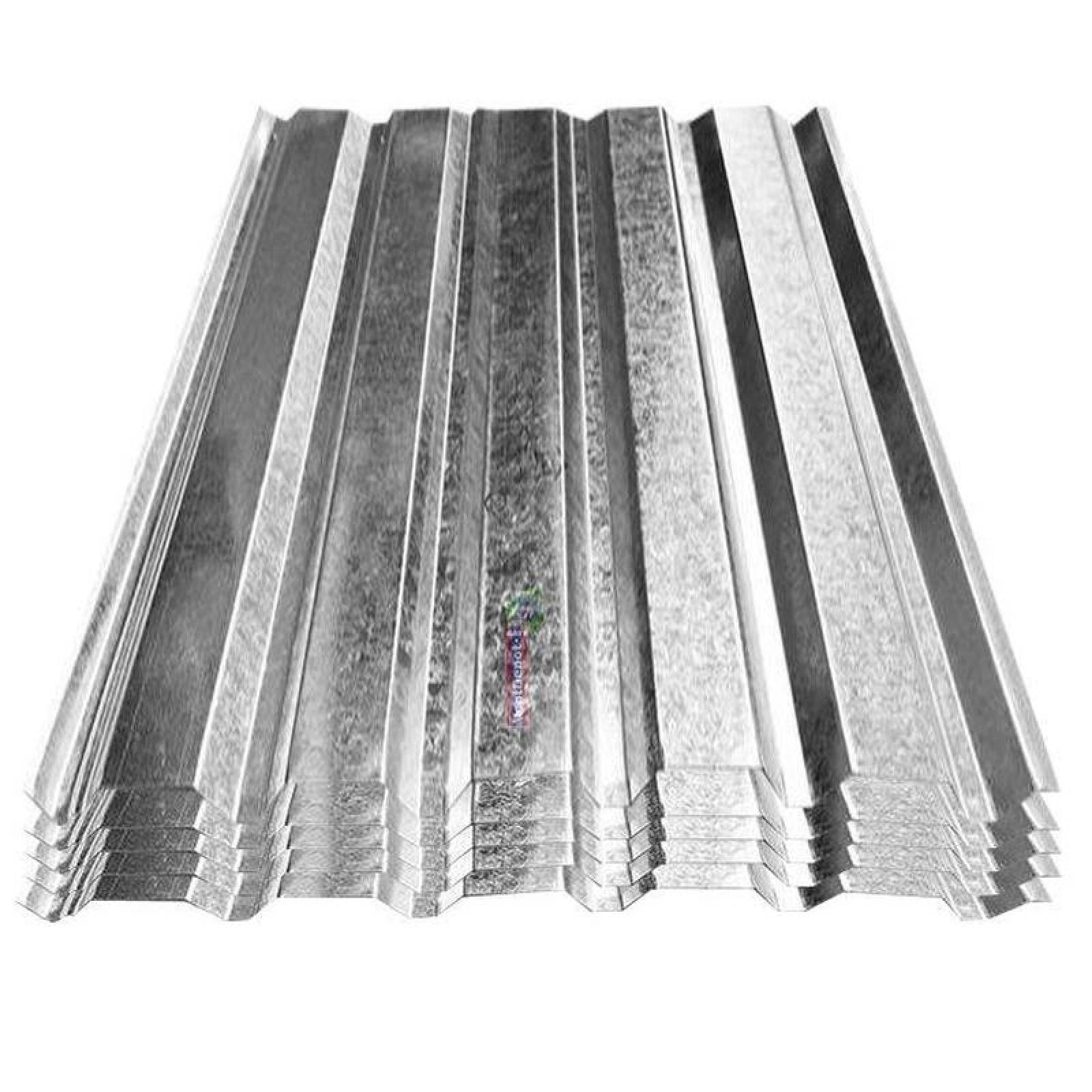 Hoja Galvanizada Acanalada MXLGR-010 0,72x4,27m Calibre 22 Perfil R-72 Material Acero con Acabado Galvanizado Peralte 25mm 5Pzas R-72 Galvanizado