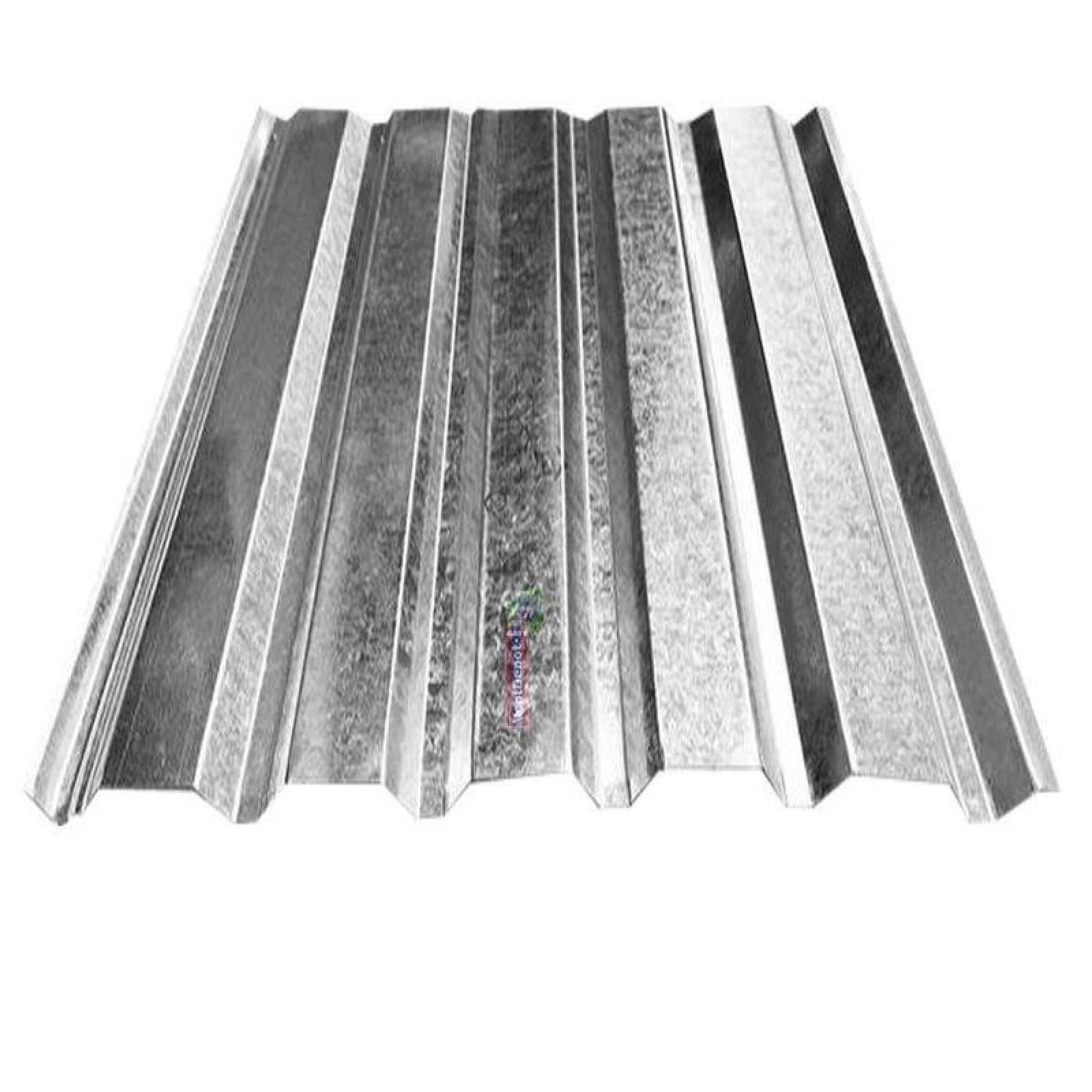 Laminillas de Techos Metálico MXLGR-039 0,72x2,44m Calibre 26 Perfil R-72 Material Acero con Acabado Galvanizado Peralte 25mm 1Pza R-72 Galvanizado