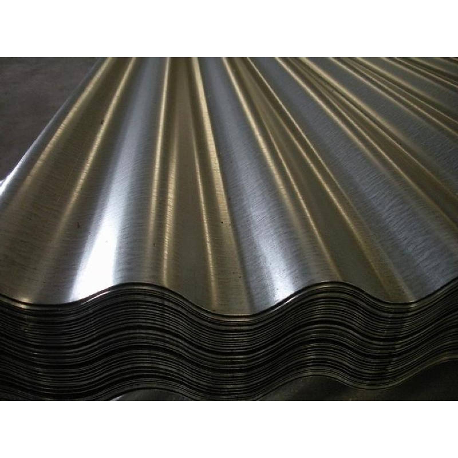 Lámina Galvanizada Acanalada MXOGZ-001 1x1m Calibre 22 Perfil O-100 Material Acero con Acabado Galvanizado Gris Metálico 1Pza O-100 Galvanizado