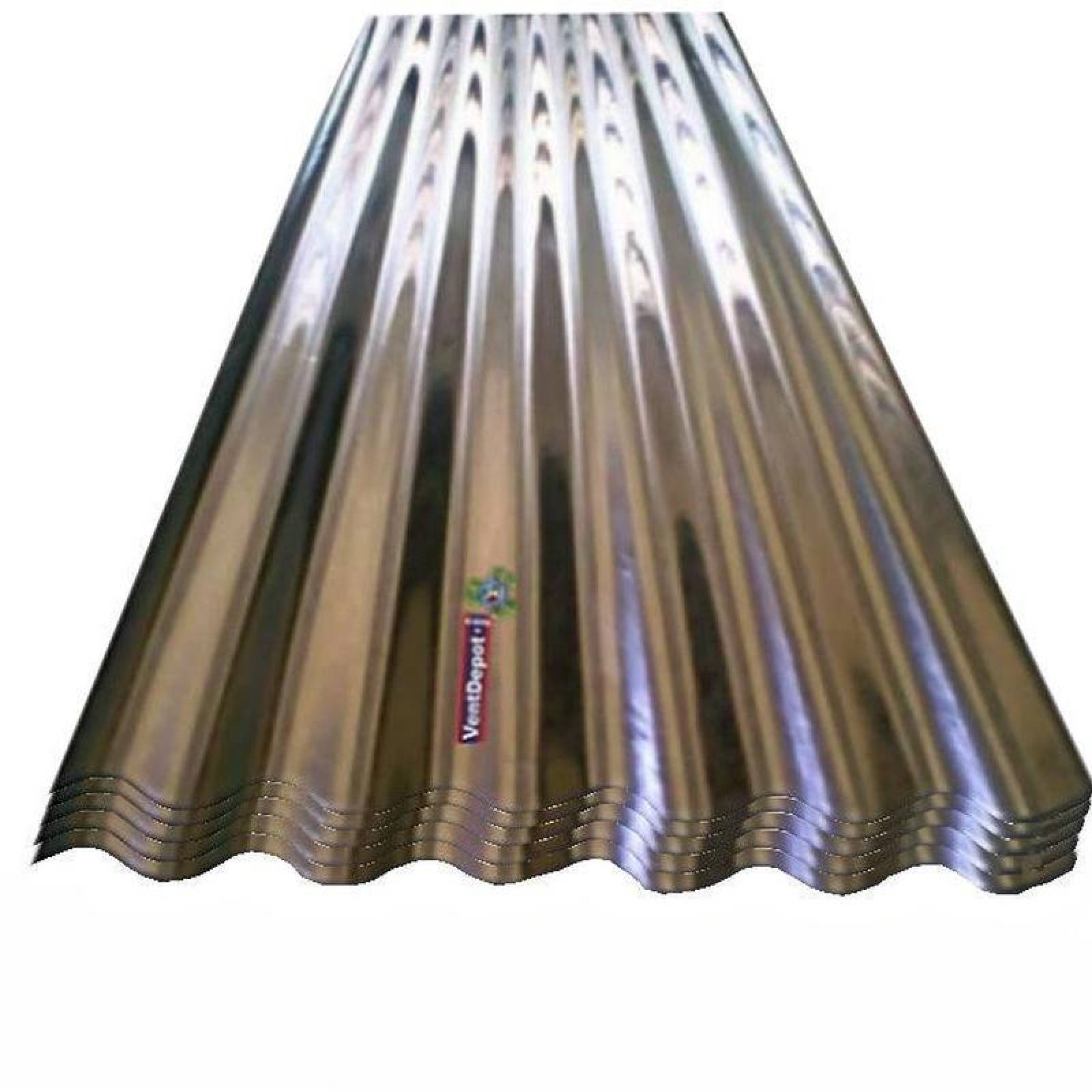 Lámina Ondulada Techo MXOGZ-018 1x7,32m Calibre 22 Perfil O-100 Material Acero con Acabado Galvanizado Gris Metálico 5Pzas O-100 Galvanizado