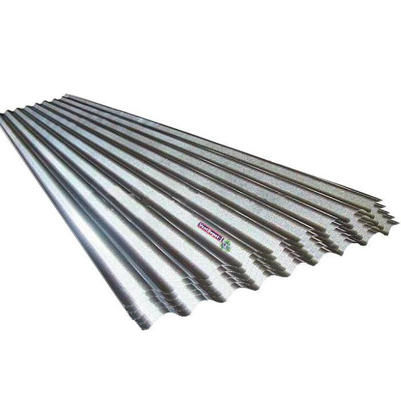 Lámina Acanalada Zintro Para Techo MXOZT-040 1,03x2,44m Calibre 32 Perfil O-30 Material Acero con Acabado Zintro Alum Peralte 19mm 5Pzas O-30 Zintro Alum