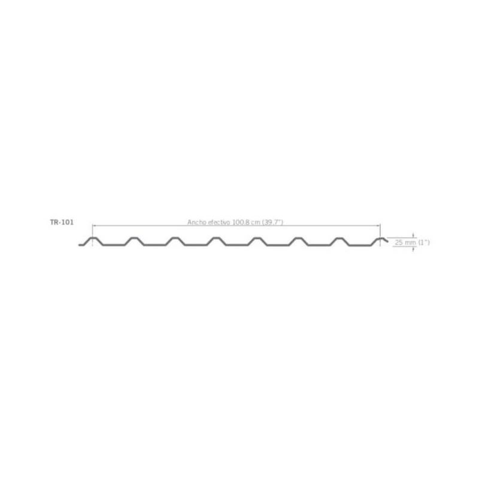 Techos de Lámina Para Azotea MXZCT-041 1x3,05m Calibre 26 Perfil RN-10035 Material Acero con Acabado Zintro Alum Peralte 3,5cm 1Pza RN-10035 Zintro Alum