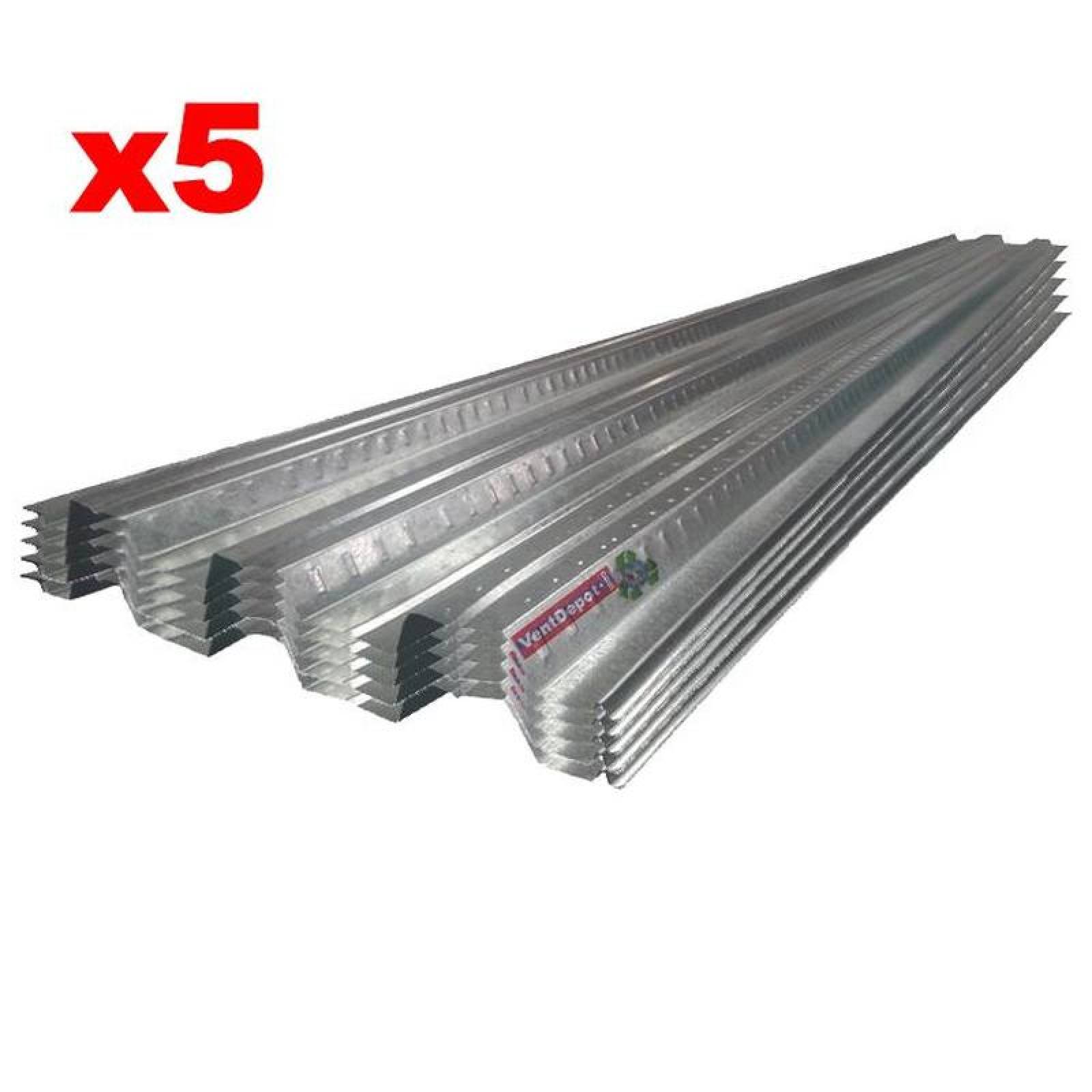 Lamina Acanalada Galvanizada MXACR-006 0,915x7,32m Calibre 18 Peralte 2,5" Acero con Acabado galvanizado 5Pzs, LosaAcero Pro 25