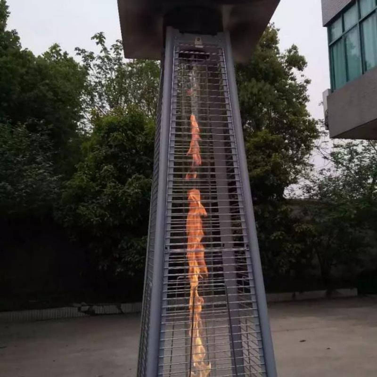 Calefactor para Exterior MXHRH-002-8 42000BTUs ctanque Gas LP Alcance 6 a 8m Piezoeléctrico Acero Inoxidable Café, PyramHeater