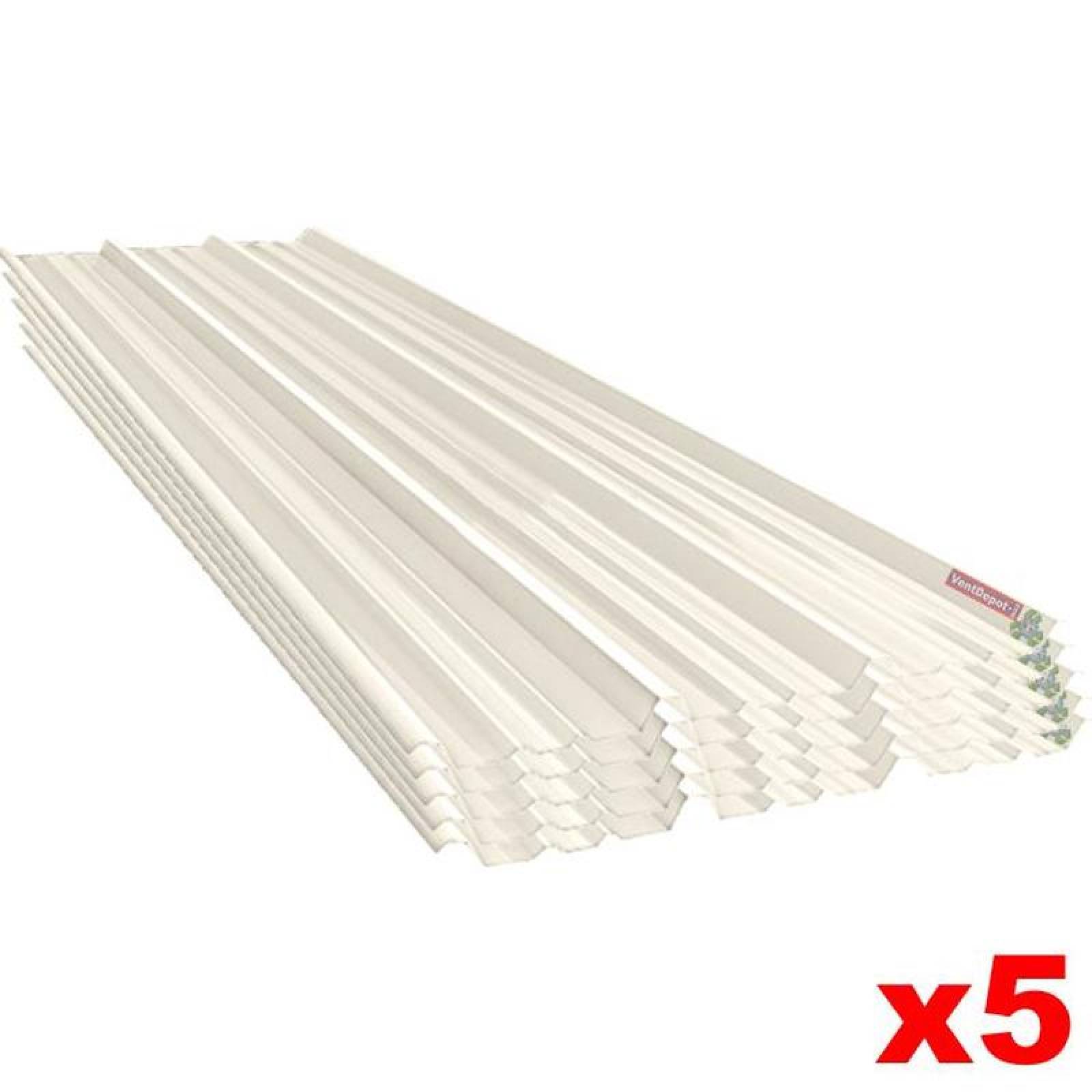 Lamina Acanalada Traslucida Glamet MXGMT-004 0,98x3,05m Espesor 1,2mm Perfil Glamet Material Acrilico Acabado Blanco Peralte 2,4 cm 5Pzs Glamet-T-952-Acrilico