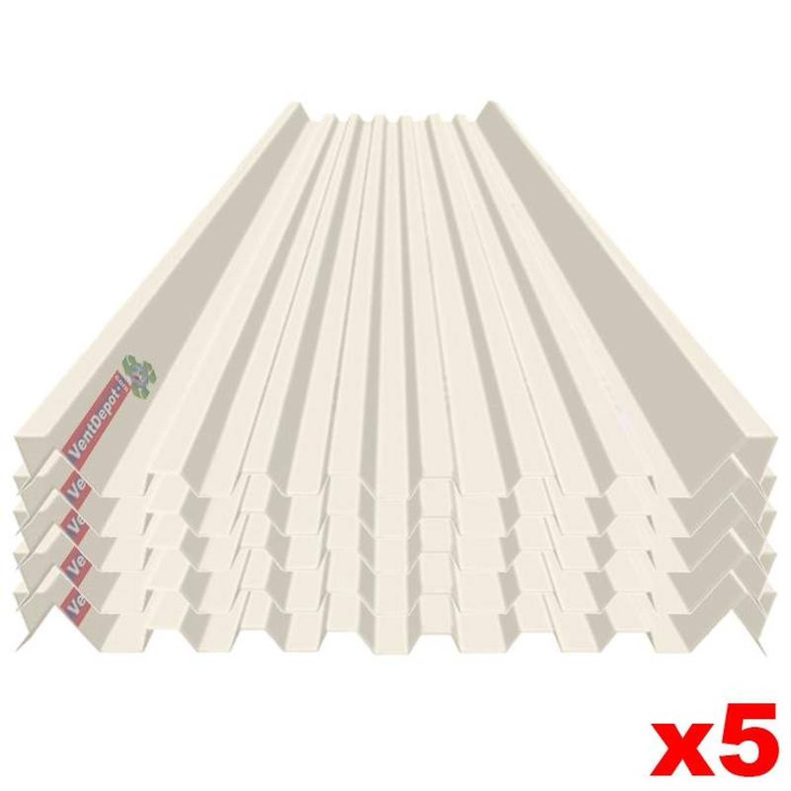 Lamina para TragaLuz de PoliACryl MXKDA-040 1,01x6,10m Espesor 1,2mm Perfil KR-18 Material Acrilico Acabado Blanco Peralte 6,5 cm 5Pzs ProLight-KR-18-DA-T-218