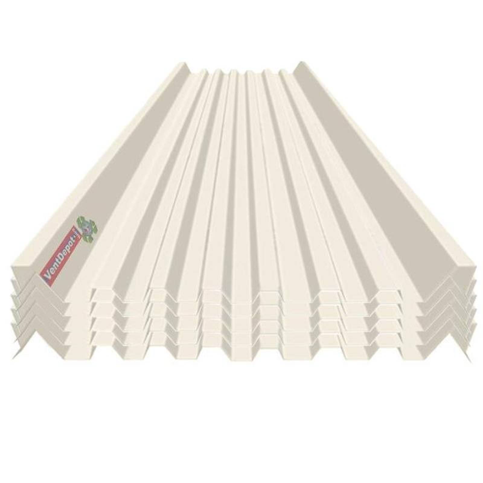Laminas Traslucidas para Techos MXLMK-002-1 1,01x6,10m Espesor 1,2mm Perfil KR-18 Material PoliAcril Acabado Blanco Peralte 6,5 cm 5Pzs ProLight-KR-18-DA-T-218