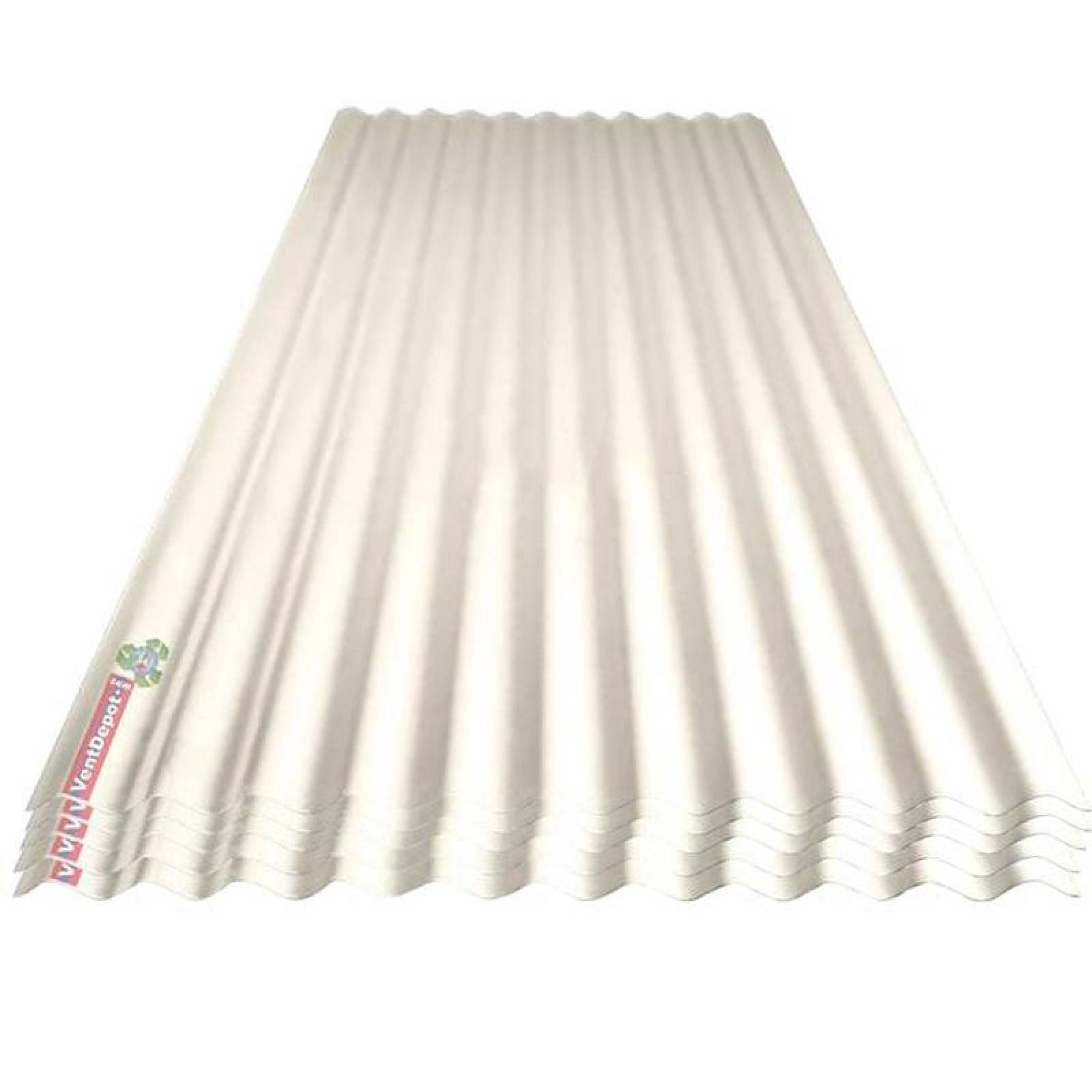 Laminas para TragaLuz MXLOT-020 0,74x3,66m Espesor 1,2mm Perfil O-30 Material Acrilico Acabado Blanco Peralte 1,90 cm 5Pzs ProLight-O-30-T-60