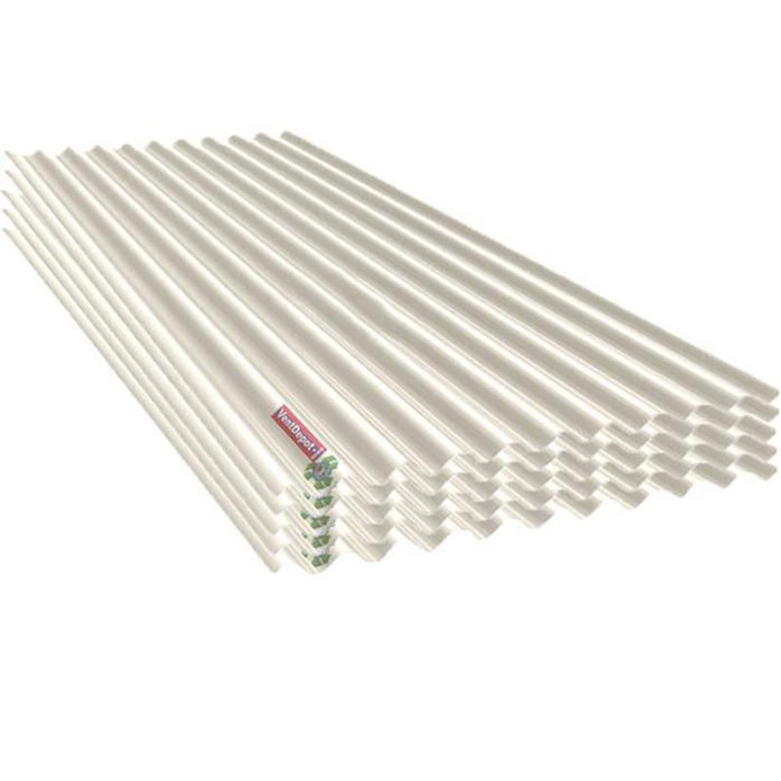 Lamina Traslucida para Techado MXLPL-002 1,0x2,44m Espesor 1,2mm Perfil O-100 Material PoliAcril Acabado Blanco Peralte 1,90 cm 5Pzs ProLight-O-100-T-4