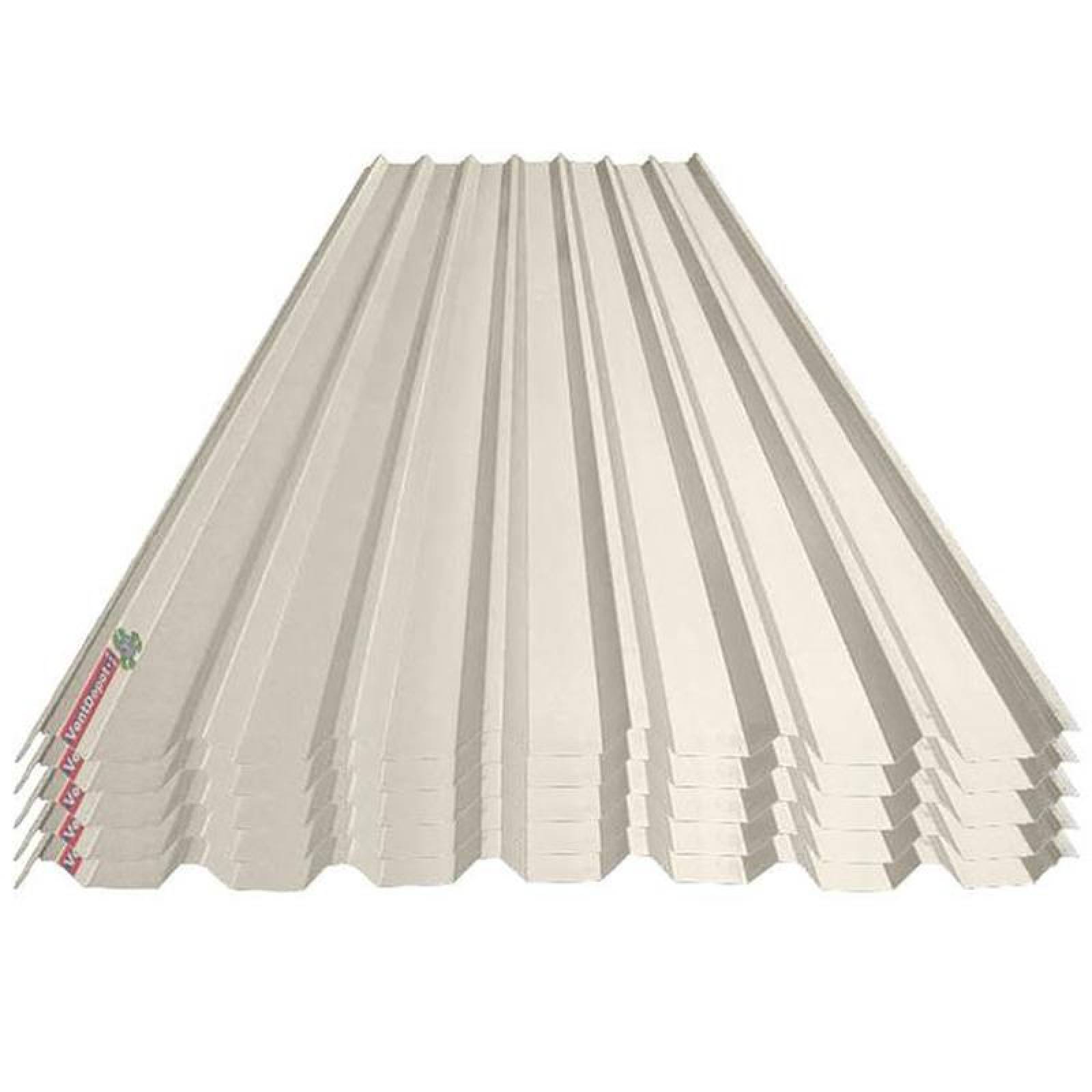 Laminas Traslucidas de Acrílico MXPAY-004 0,72x3,05m Espesor 1,2mm Perfil R-72 Material PoliAcril Acabado Blanco Peralte 2,4 cm 5Pzs ProLight-R-72-T-80