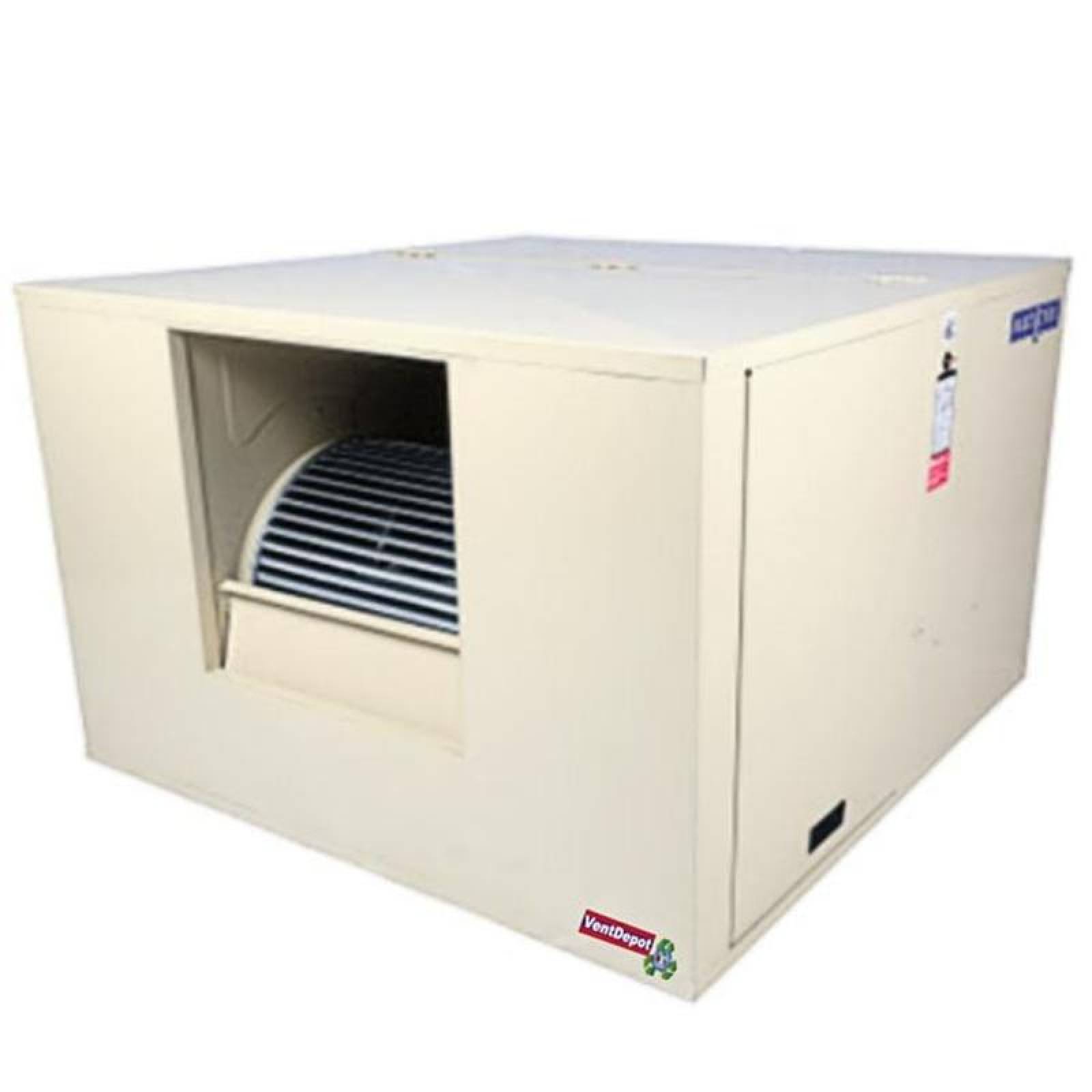 Aires Evaporativos de Acero MXVPL-001-4 3900 PCM 127V 8,5 A 12 CF 1 HP Cubrimiento 80m2 Descarga Vertical Inferior, VapoPull