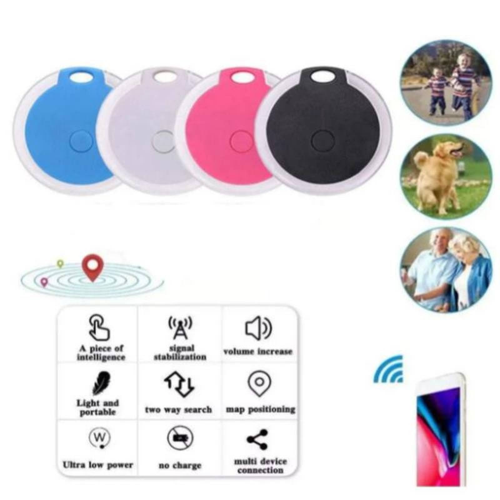 Tracker Collares GPS Anti-perdida MXTXR-009 4 Pzas Alcance 20m Batería CR2032 ABS Azul, TraxColor