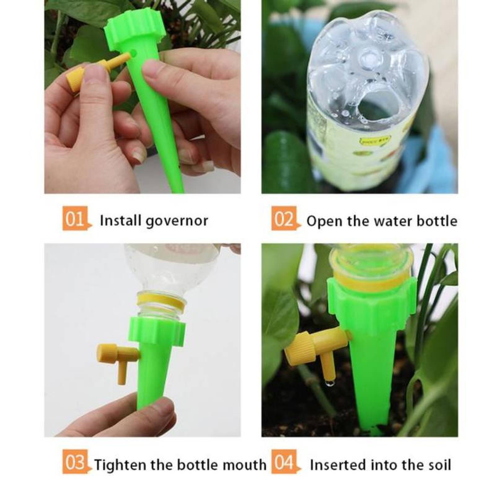 Herramienta de Riego para Macetas MXH2O-015 10 pzas Verde Diámetro de la Rosca 27mm Plástico Sistema de Riego por Goteo, H2OSys