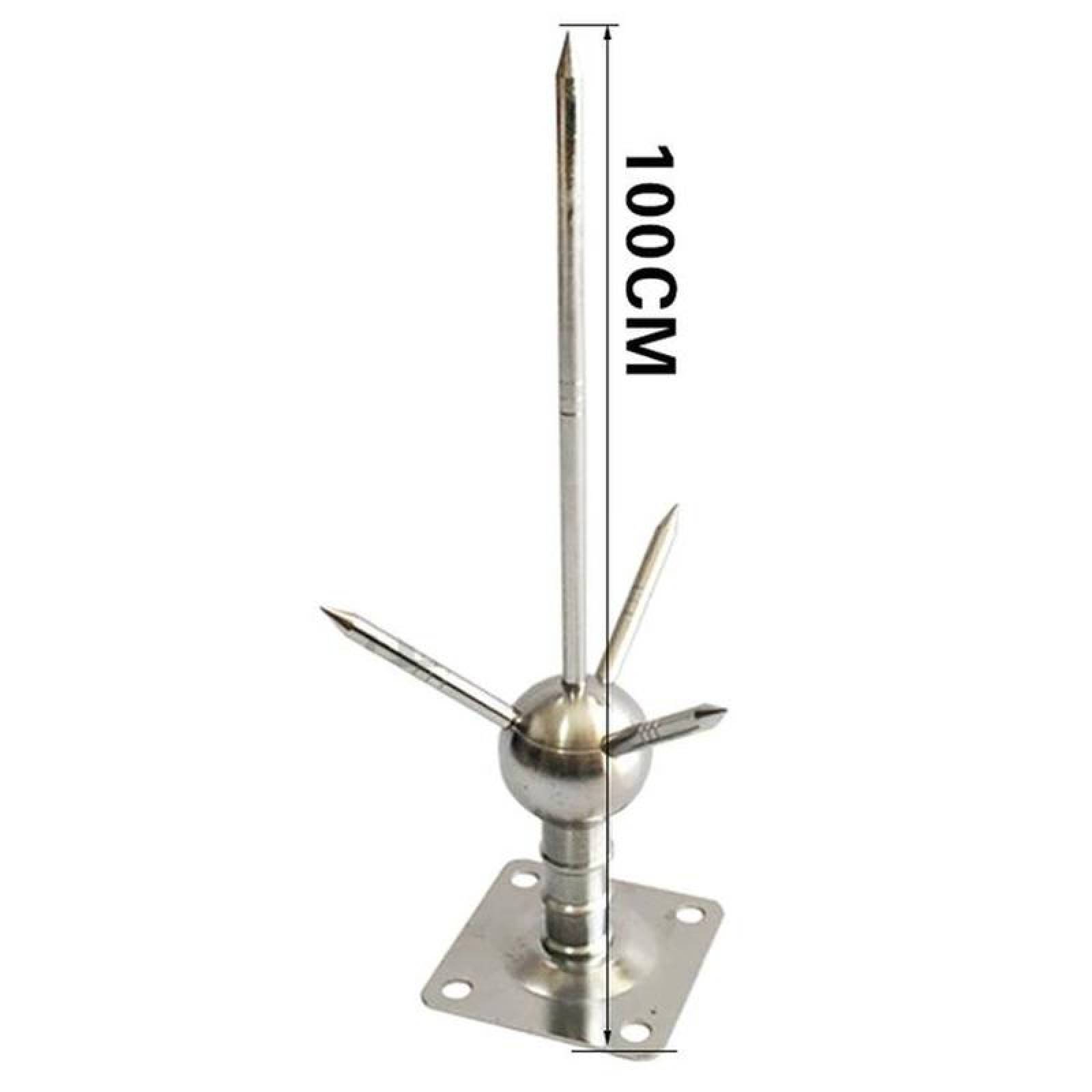 Pararrayos Dispositivo MXHNG-001-6 Altura 100cm Diámetro de Punta 0,95cm 3 Polos Latón, ThingRod
