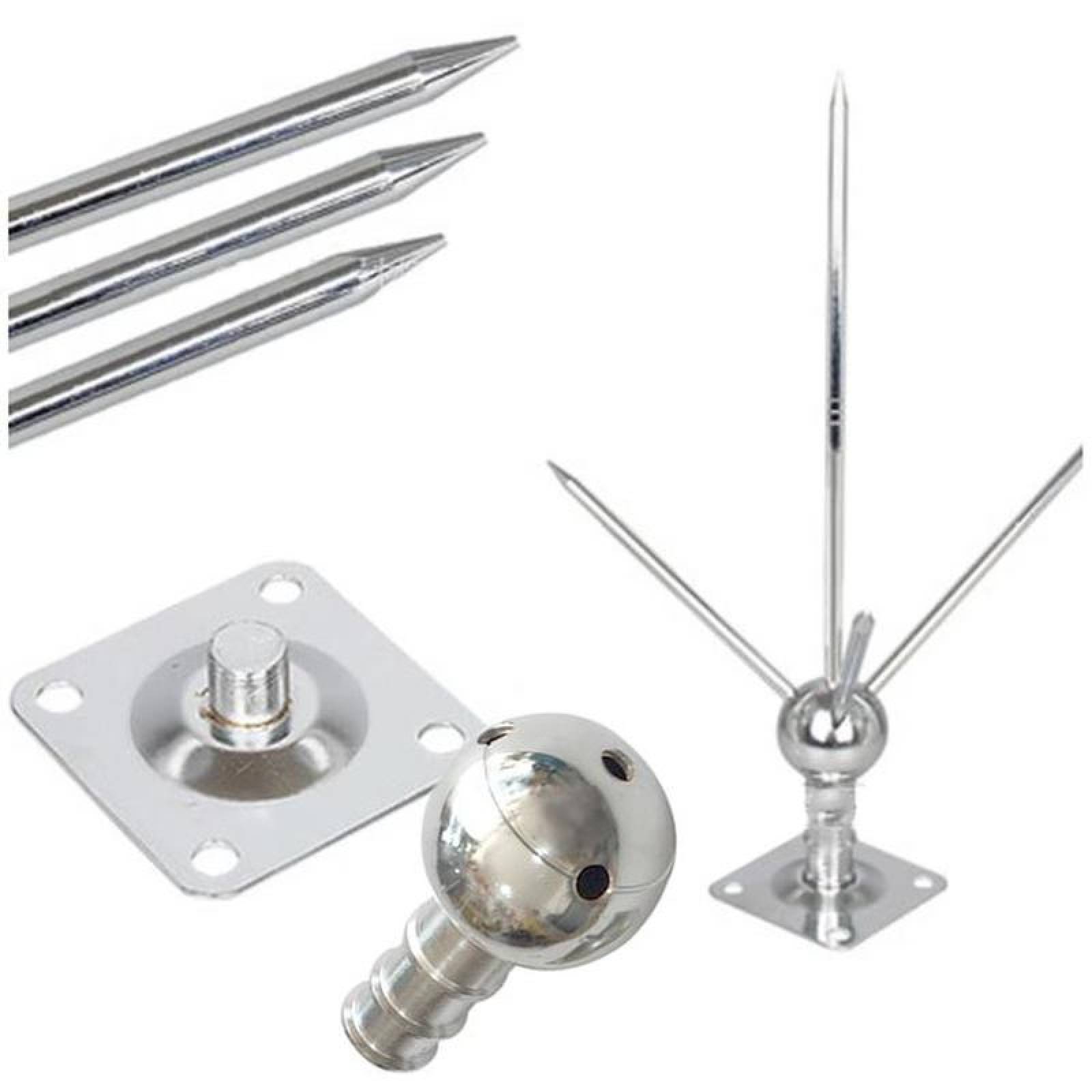 Pararrayos Dispositivo MXHNG-001-6 Altura 100cm Diámetro de Punta 0,95cm 3 Polos Latón, ThingRod