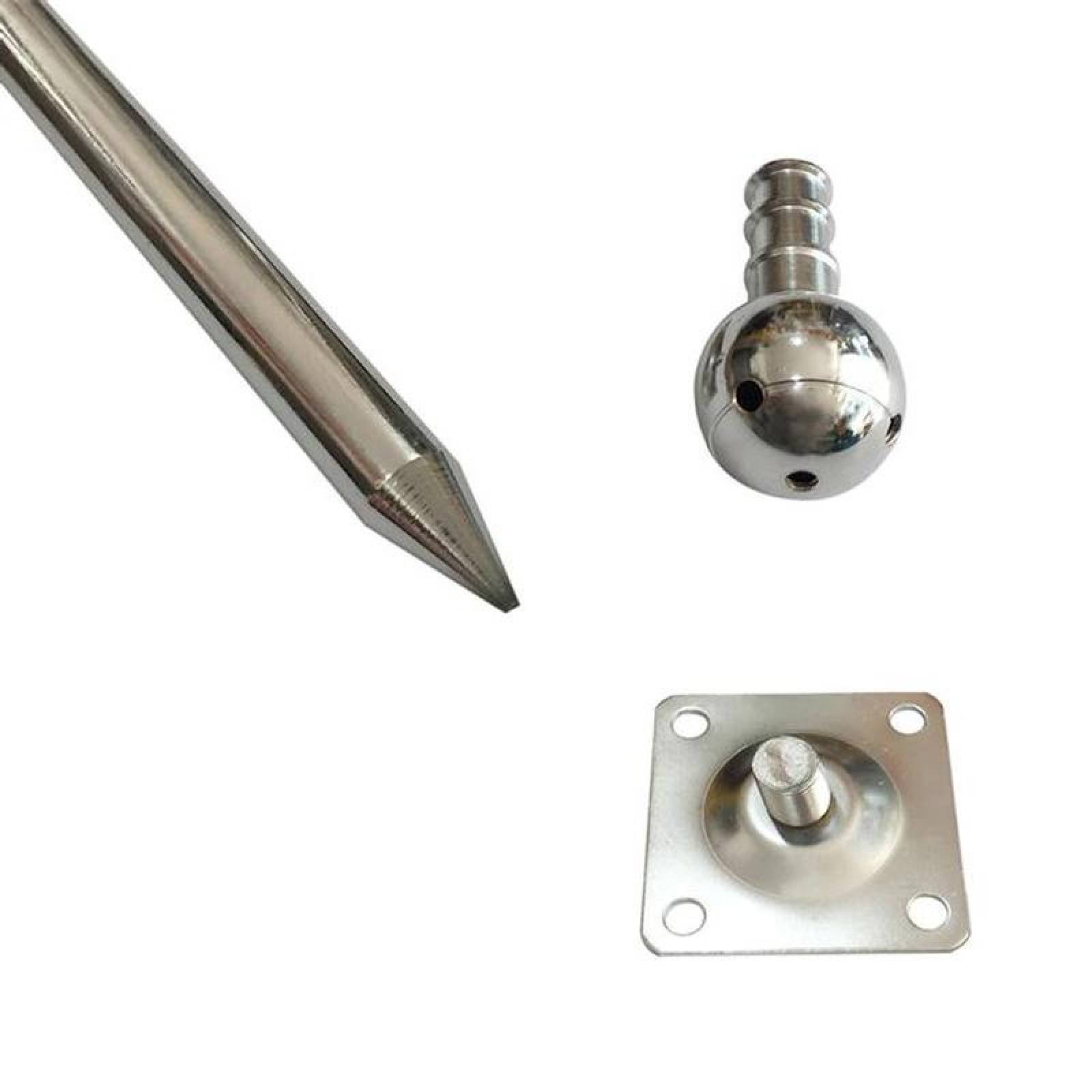 Pararrayos Fácil y Desmontable MXLBS-001-28 Altura 37cm Diámetro de Punta 0,95cm 3 Polos Latón, LightBrass