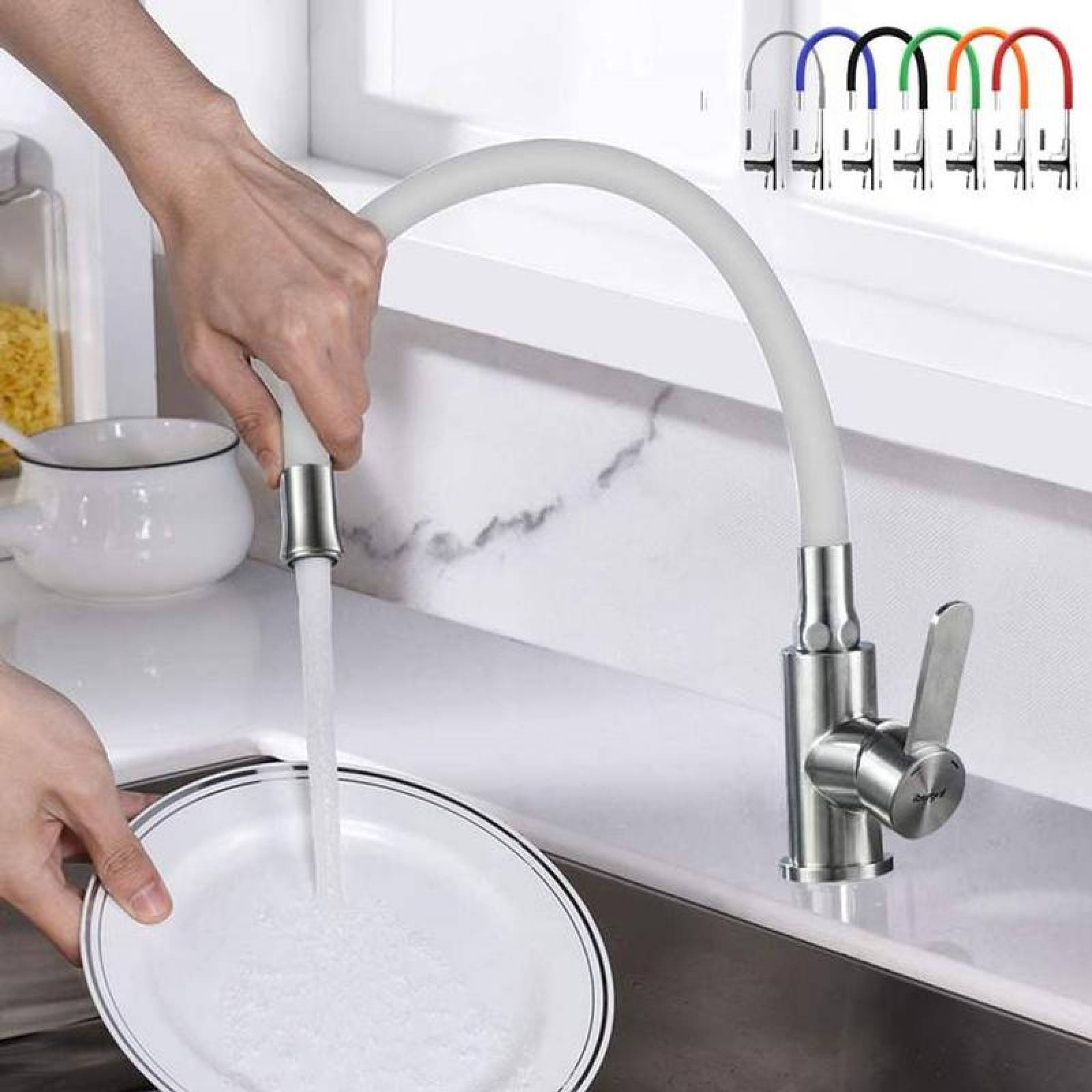 Llave de Agua Cocinas MXKYS-003-1 AzulManual Manguera 50cm FríoCalientetubo O 19mm, KitSili