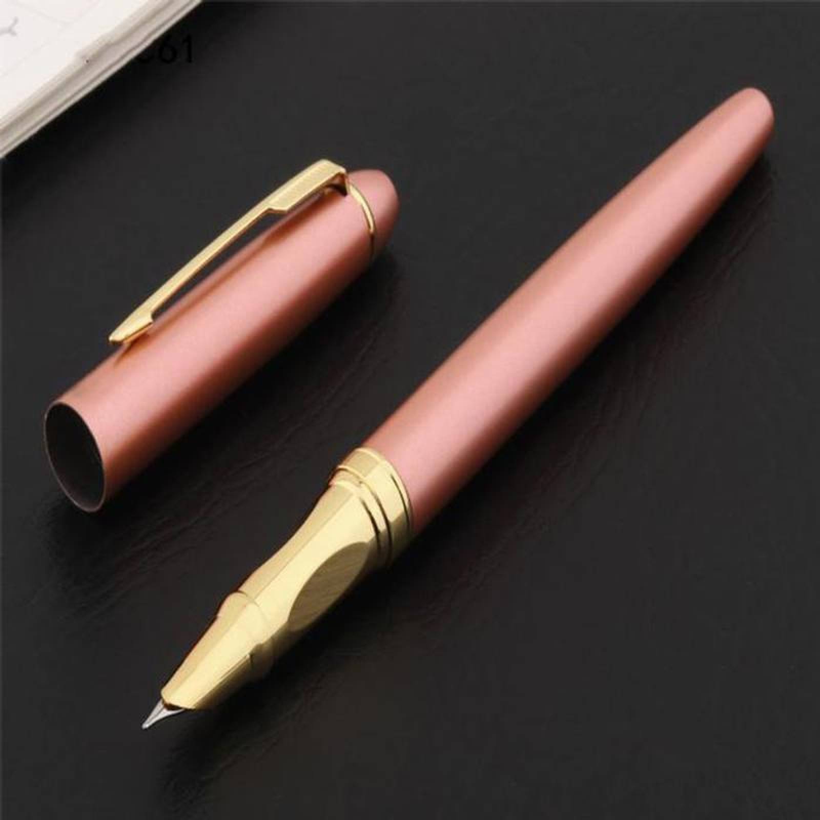 Plumas Tipo Fuente para Mujer MXCCK-005-1 1pza 0,5mm Punta OroDorado 1 Tinta Azul Marino Acero Inoxidable Para Cartucho SmallCartri 3,4mm, CoralPink