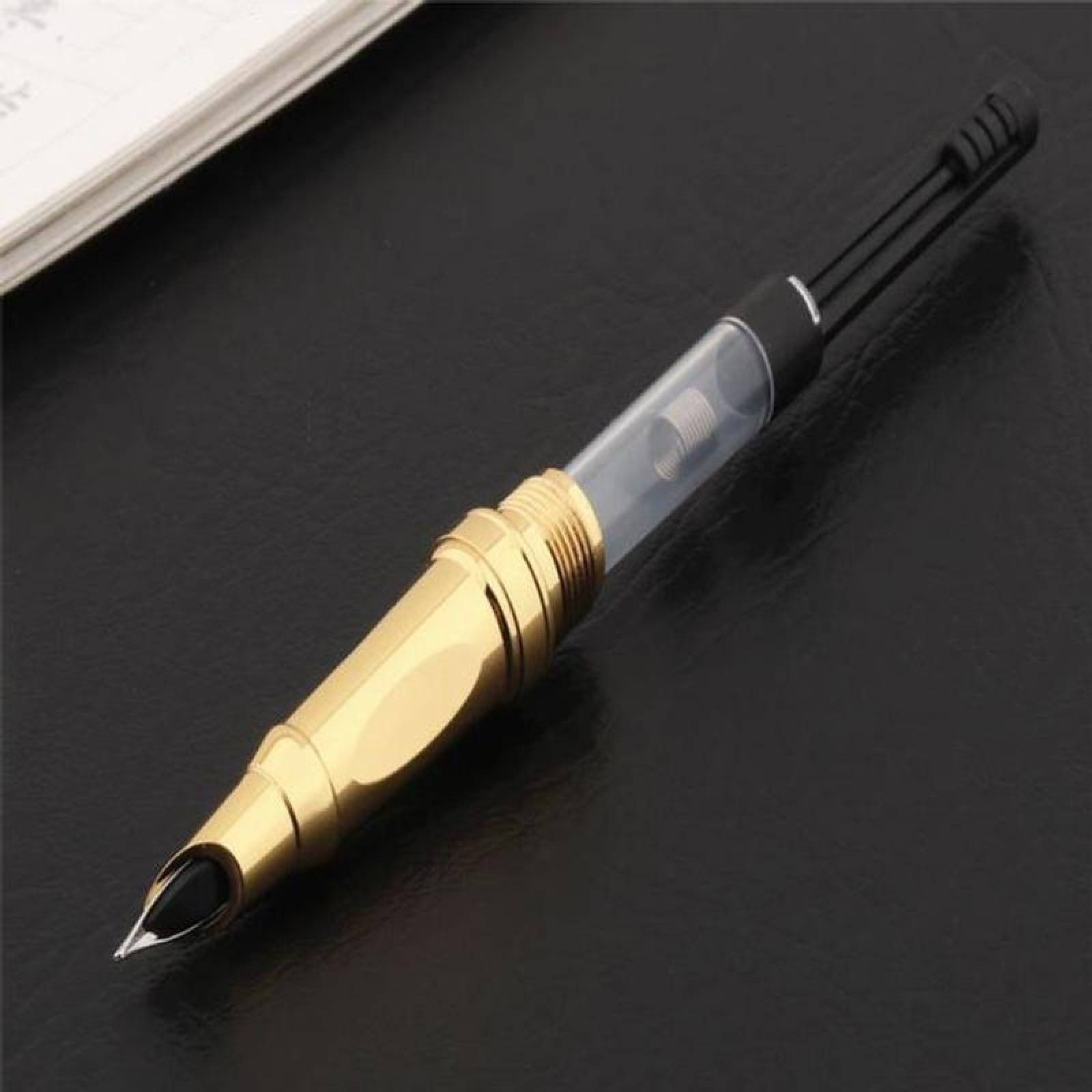Plumas Tipo Fuente para Mujer MXCCK-005-1 1pza 0,5mm Punta OroDorado 1 Tinta Azul Marino Acero Inoxidable Para Cartucho SmallCartri 3,4mm, CoralPink
