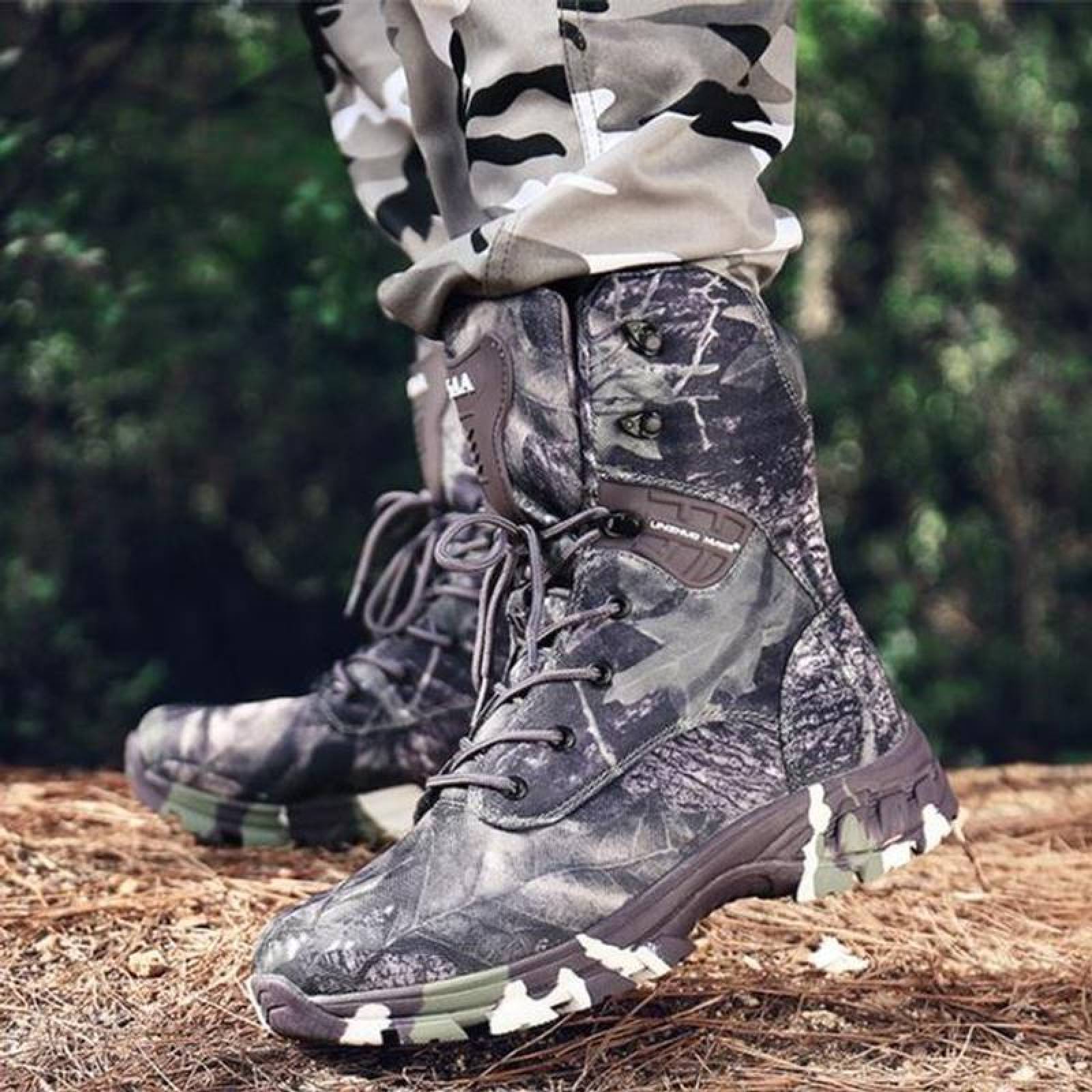 Botines Tácticos Militares MXOCA-011 Talla 25cm MX GrisNegro