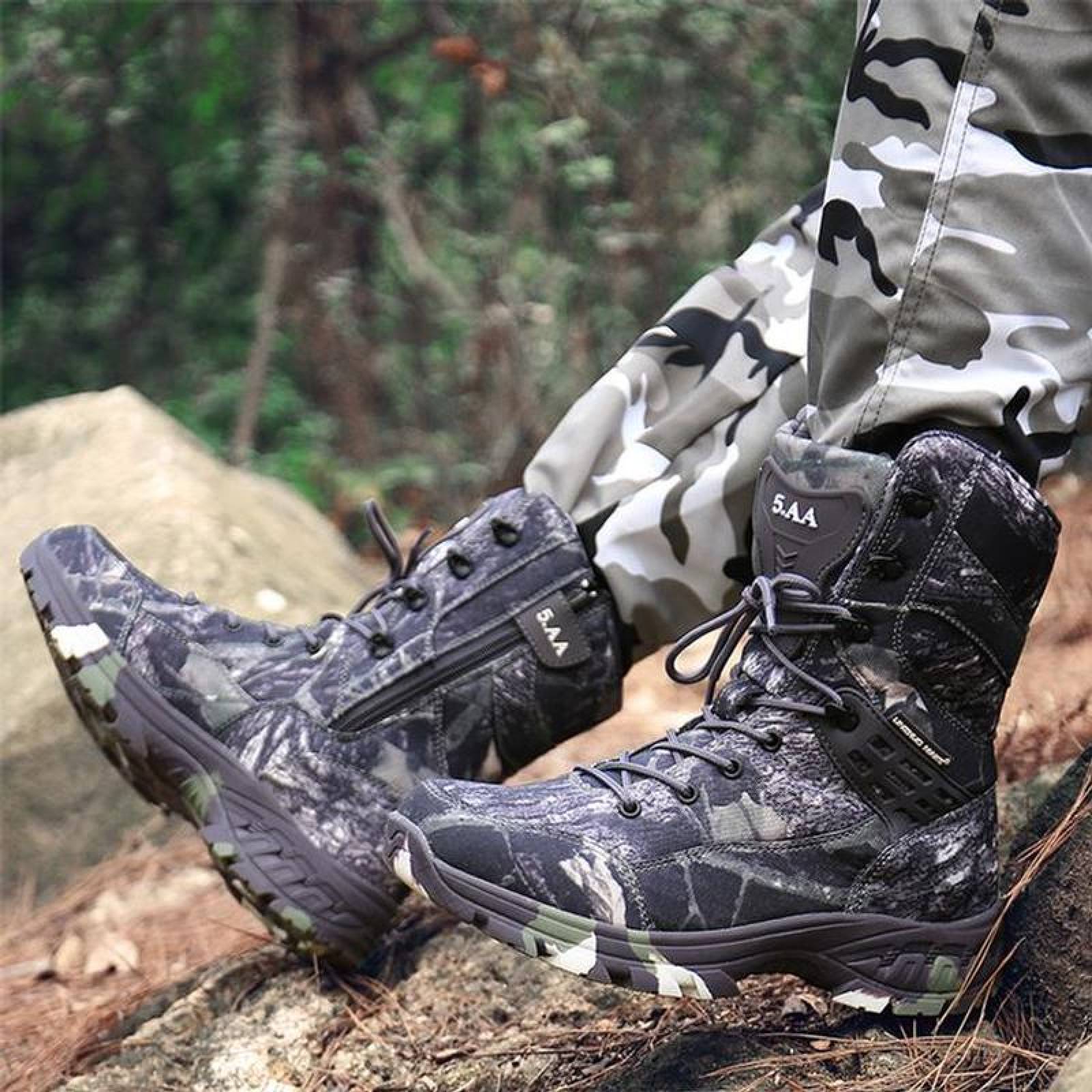 Botines Tácticos Militares MXOCA-011 Talla 25cm MX GrisNegro