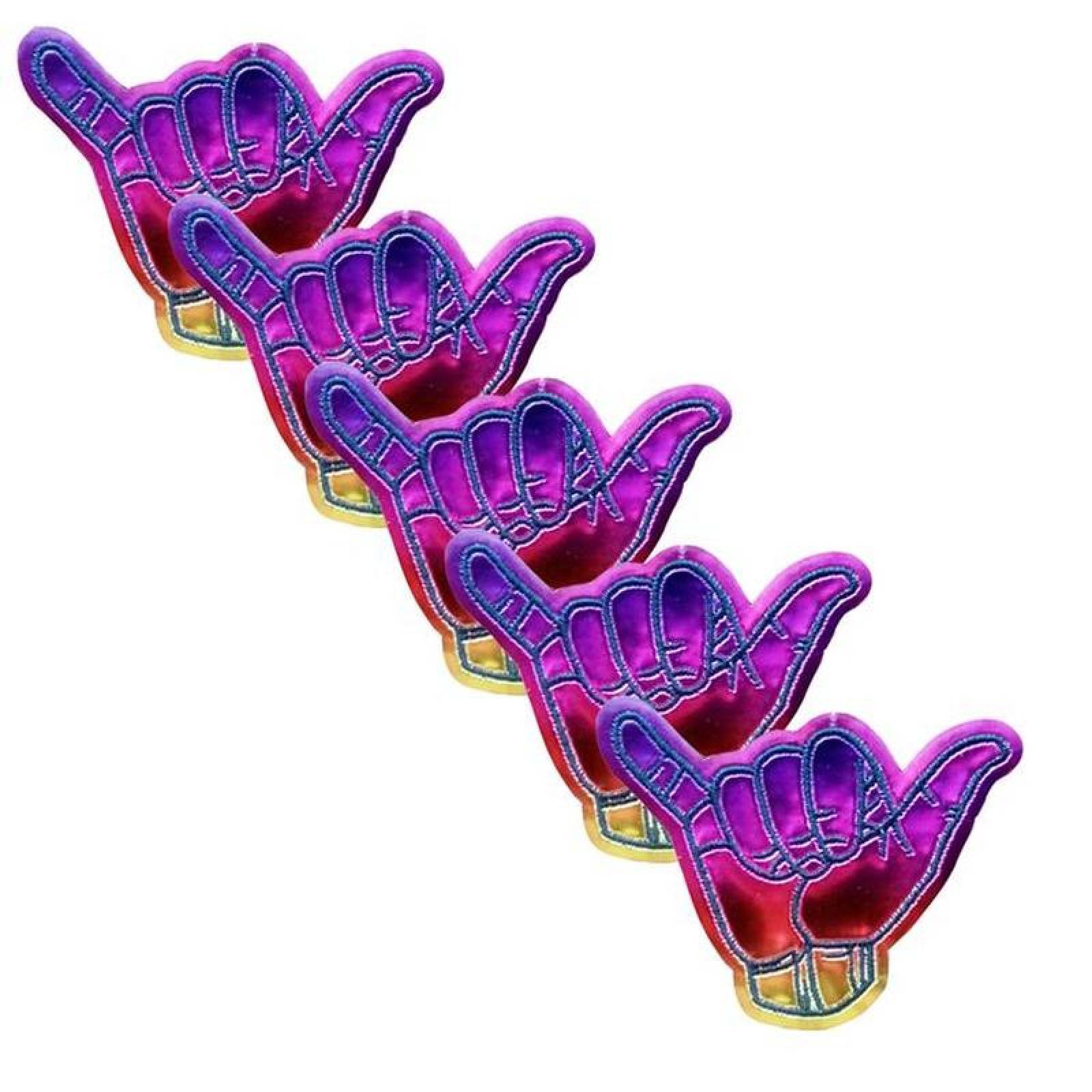 Decora Ropa con Parche Tela Bordada MXAHN-005-5 5 Parches Mano Arcoíris 8x7cm Bordado Adhesivo para Planchar, Hands01