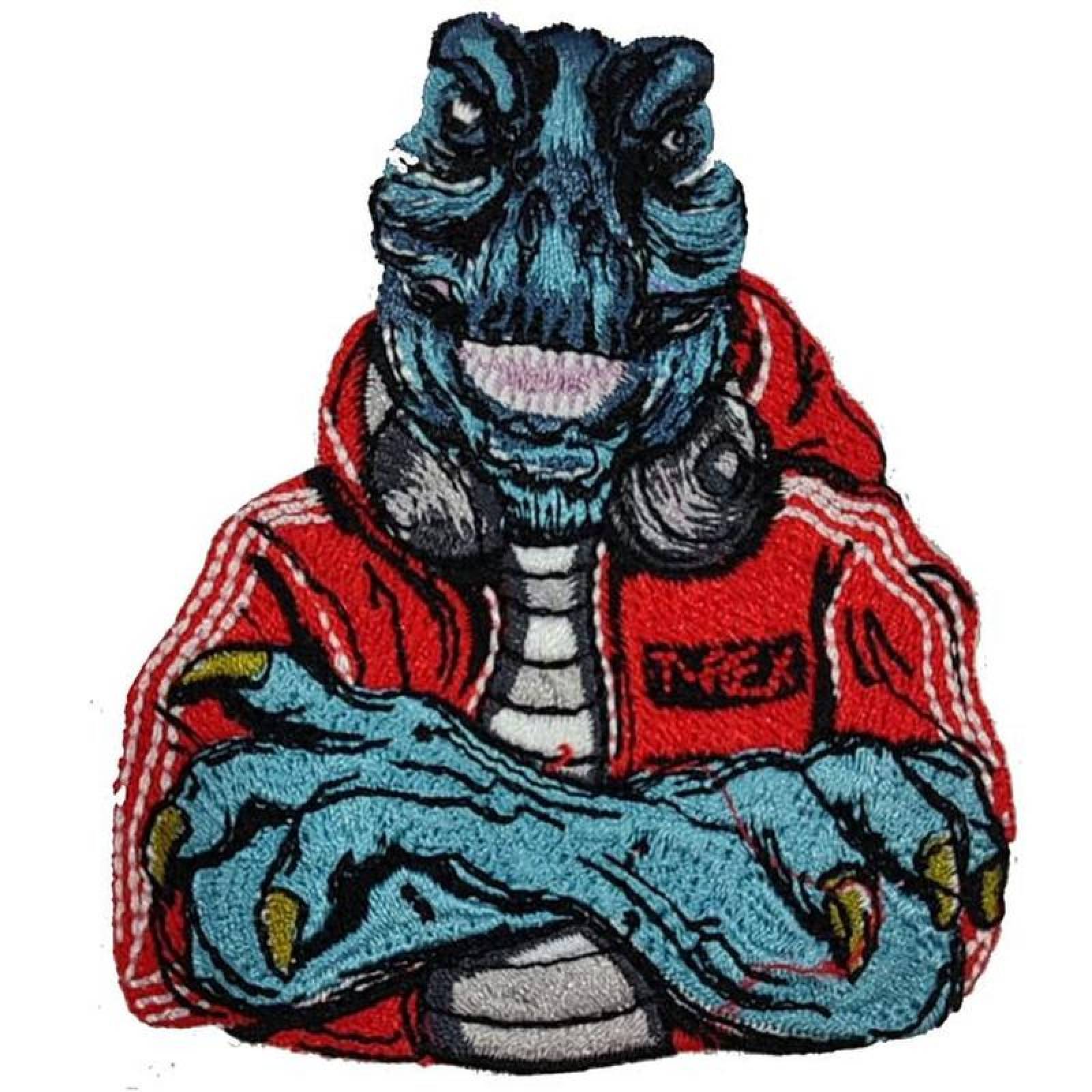 Dinosaurio Parche para Ropa MXDNU-001-6 1 Parche Reptil Prehistórico 7x8cm AzulRojo Bordado Adhesivo para Planchar, Dinosaur03