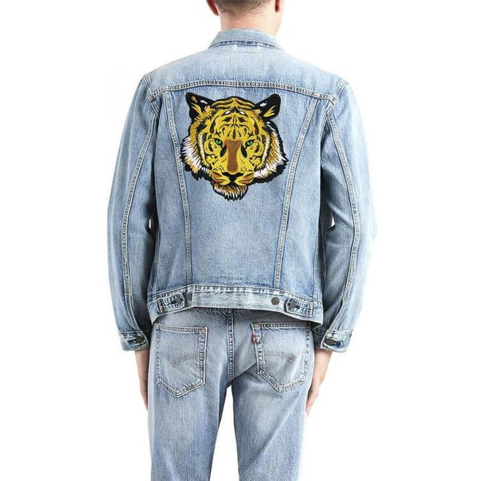 Parches para Playeras Decorativo MXGRI-004-1 4 Parches Tiger 25x25cm AmarilloBlanco Bordado Adhesivo para Planchar, Tiger06