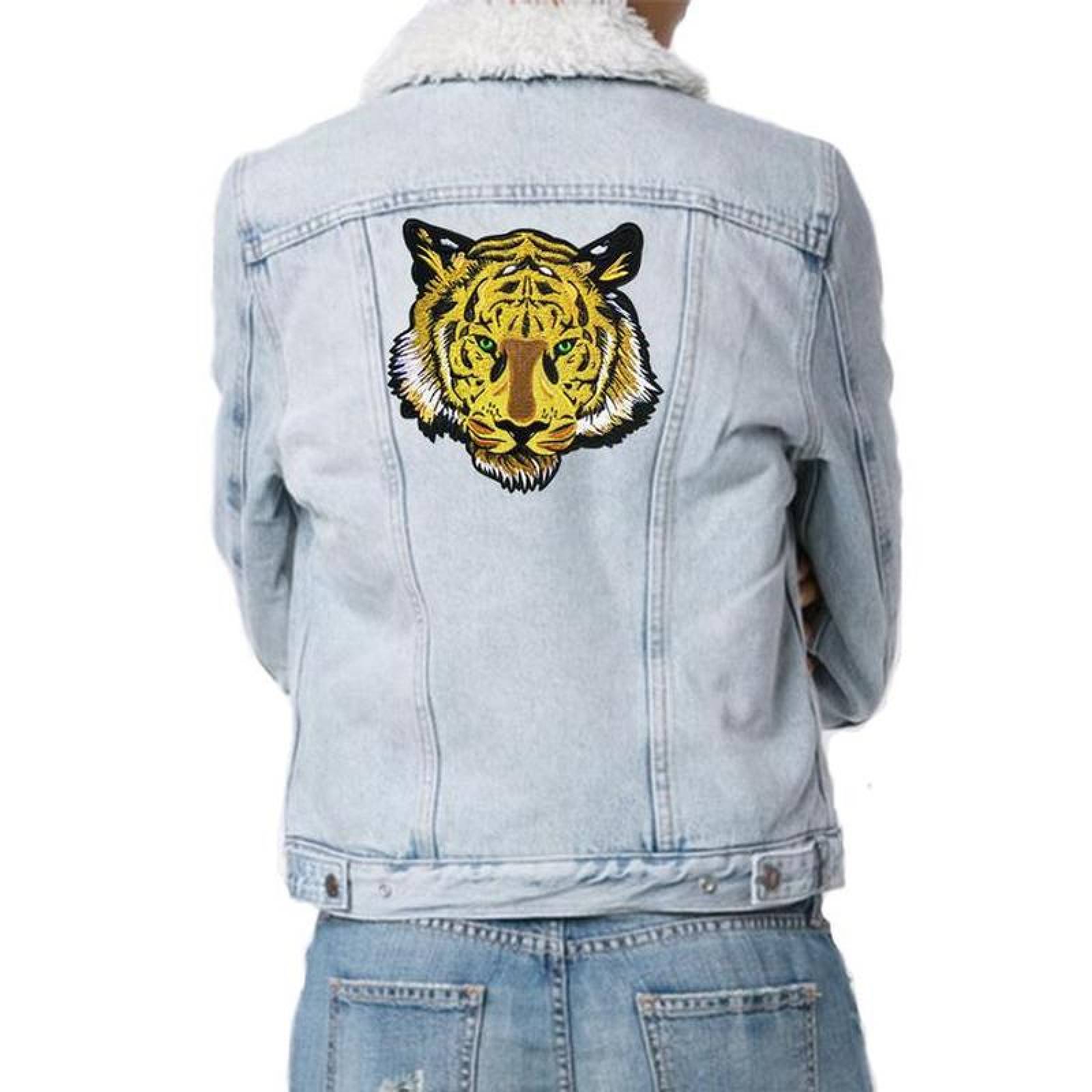 Parches para Playeras Decorativo MXGRI-004-1 4 Parches Tiger 25x25cm AmarilloBlanco Bordado Adhesivo para Planchar, Tiger06