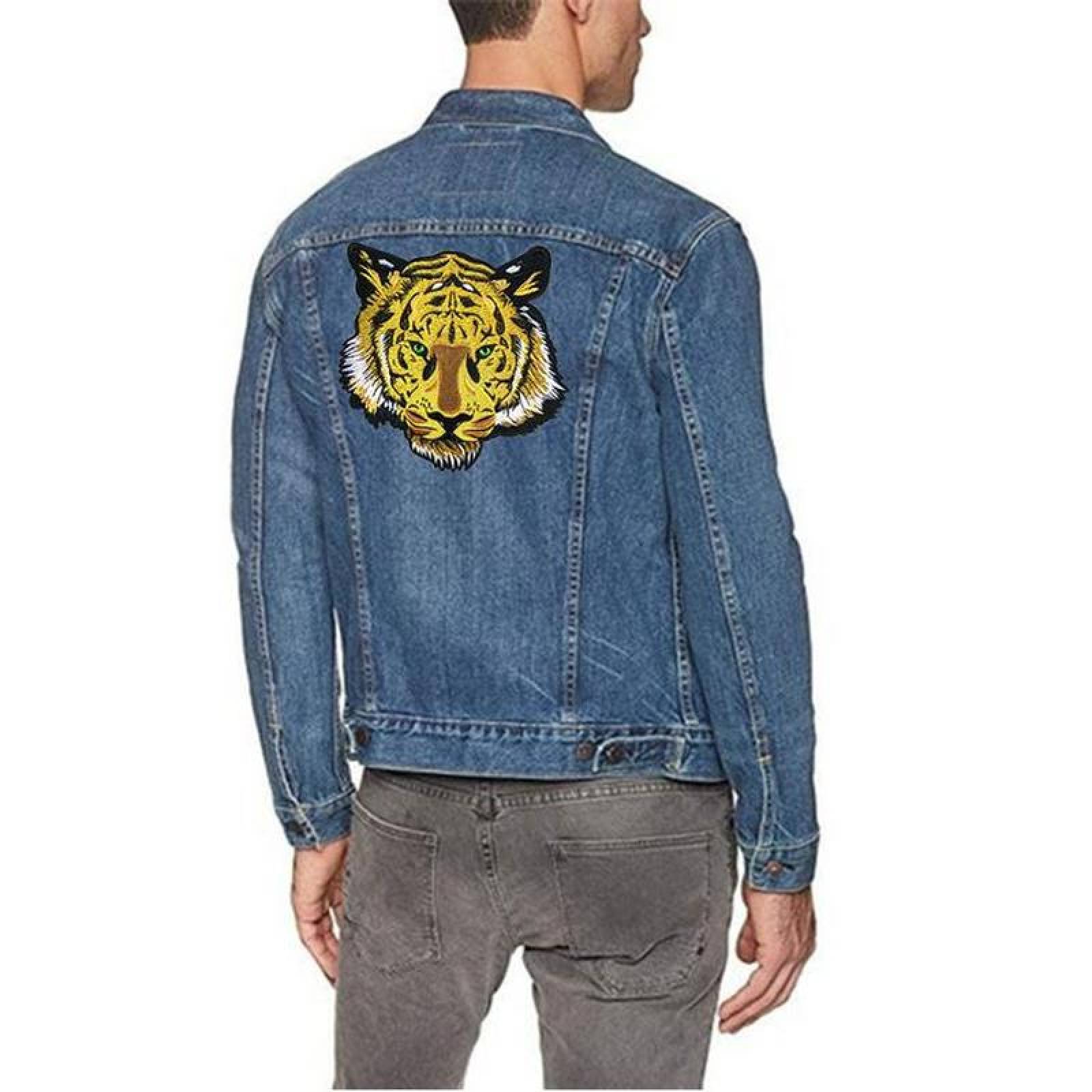 Parches para Playeras Decorativo MXGRI-004-1 4 Parches Tiger 25x25cm AmarilloBlanco Bordado Adhesivo para Planchar, Tiger06