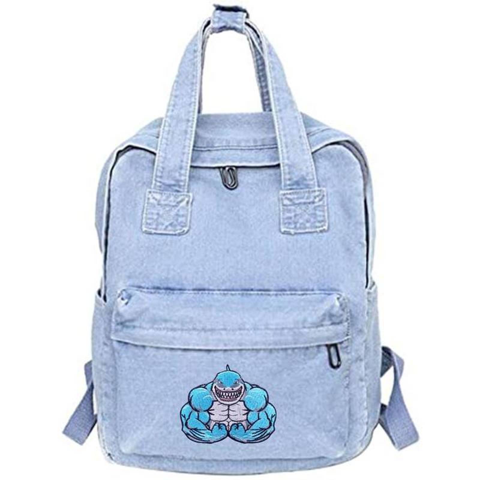 Parches Resistentes Termoadhesivos MXHKA-004-2 4 Parches Tiburón 8,5x7,1cm AzulBlanco Bordado Adhesivo para Planchar, Shark01