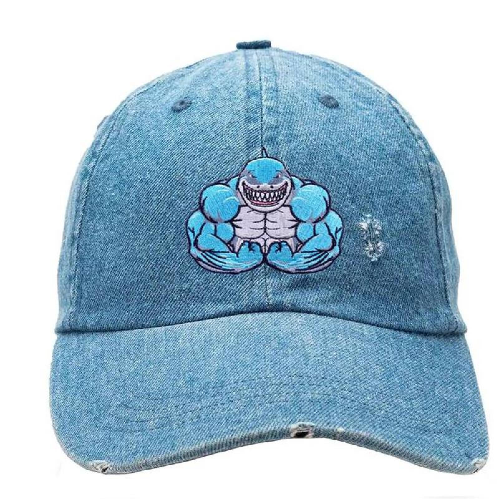 Parches Resistentes Termoadhesivos MXHKA-004-2 4 Parches Tiburón 8,5x7,1cm AzulBlanco Bordado Adhesivo para Planchar, Shark01