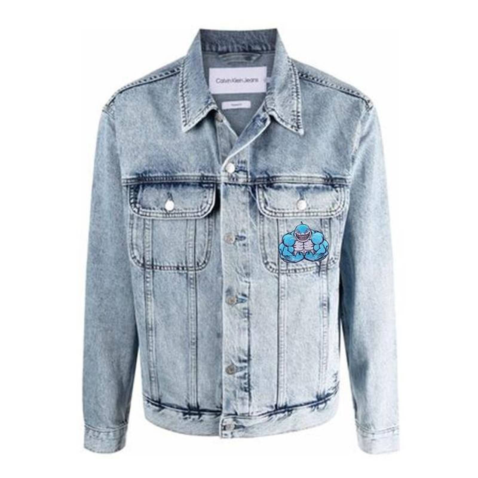 Parches Resistentes Termoadhesivos MXHKA-004-2 4 Parches Tiburón 8,5x7,1cm AzulBlanco Bordado Adhesivo para Planchar, Shark01