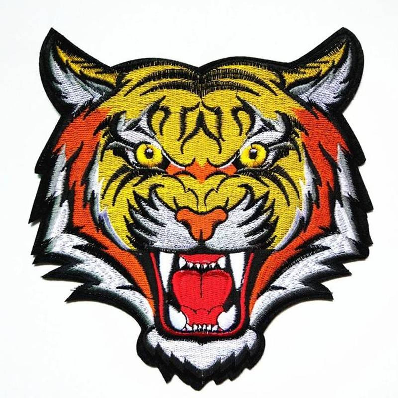 Adhesivo para Gorra Decorativo MXIGR-001-6 1 Parche Tigre 17,8x19,9cm AmarilloRojo Bordado Adhesivo para Planchar, Tiger05