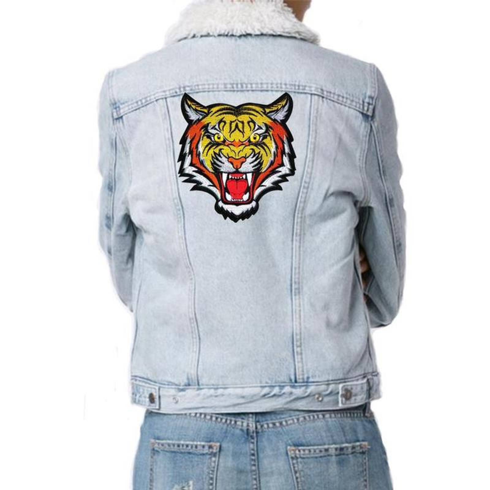 Adhesivo para Gorra Decorativo MXIGR-001-6 1 Parche Tigre 17,8x19,9cm AmarilloRojo Bordado Adhesivo para Planchar, Tiger05