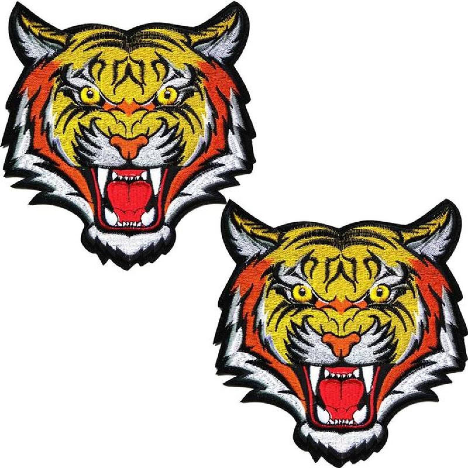 Lot De 40 Patchs Tigre Blanc - 5 Sachets De 8 Patchs, Blancs, Neufs, Pour Customisation Vêtements Ou Accessoires